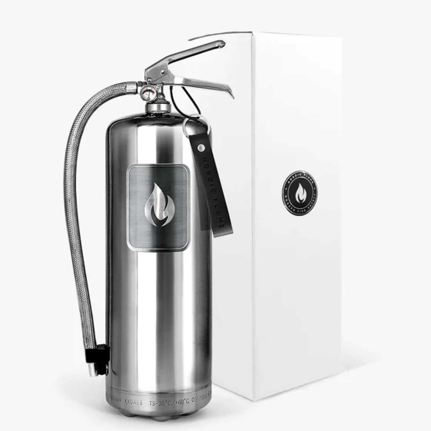 Nordic Flame Feuerlöscher 6 kg - handpoliertem Edelstahl