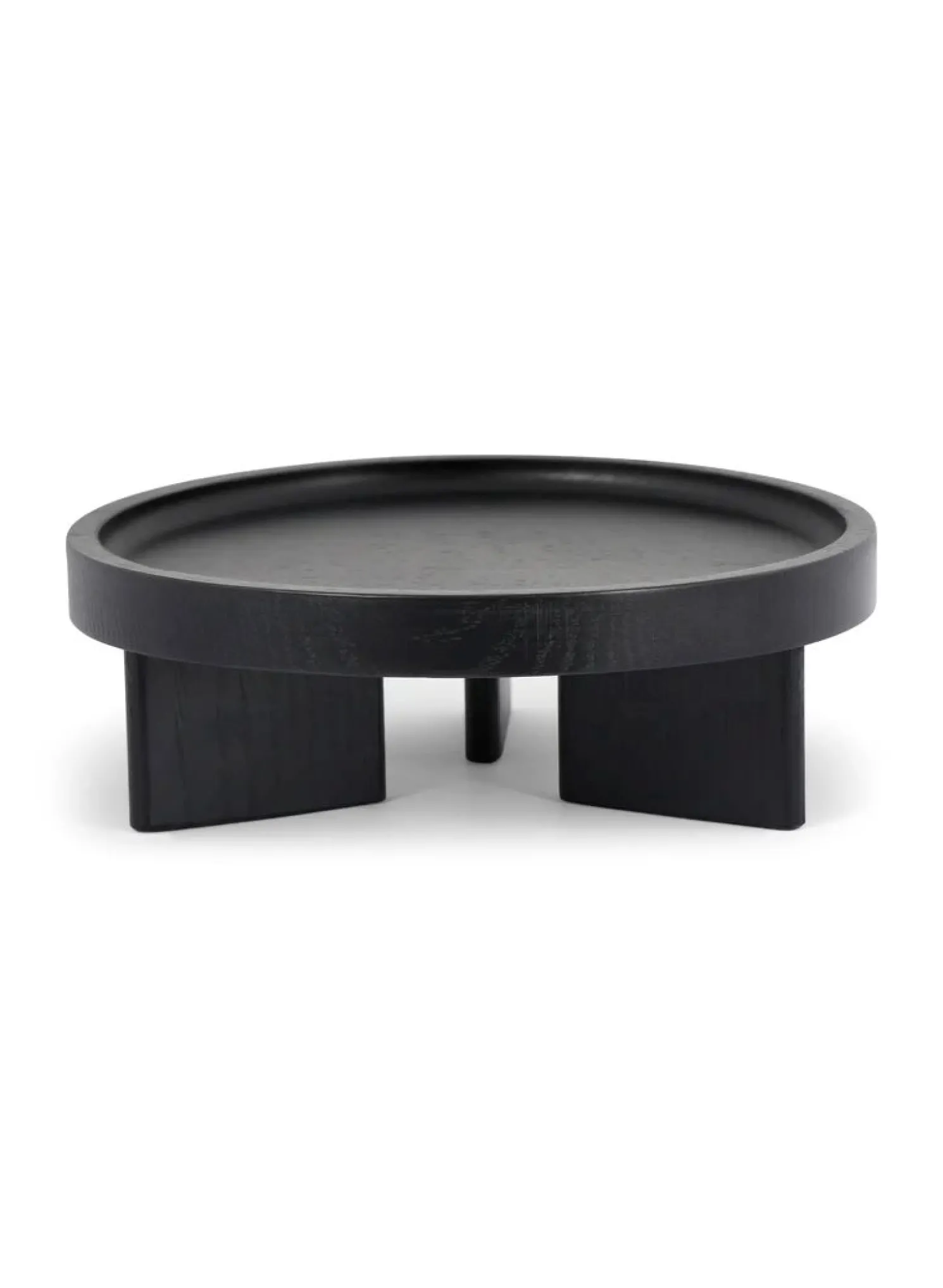 Novoform Elevate Holztablett mit Füßchen Ø 20 cm, Höhe 6,5 cm schwarz