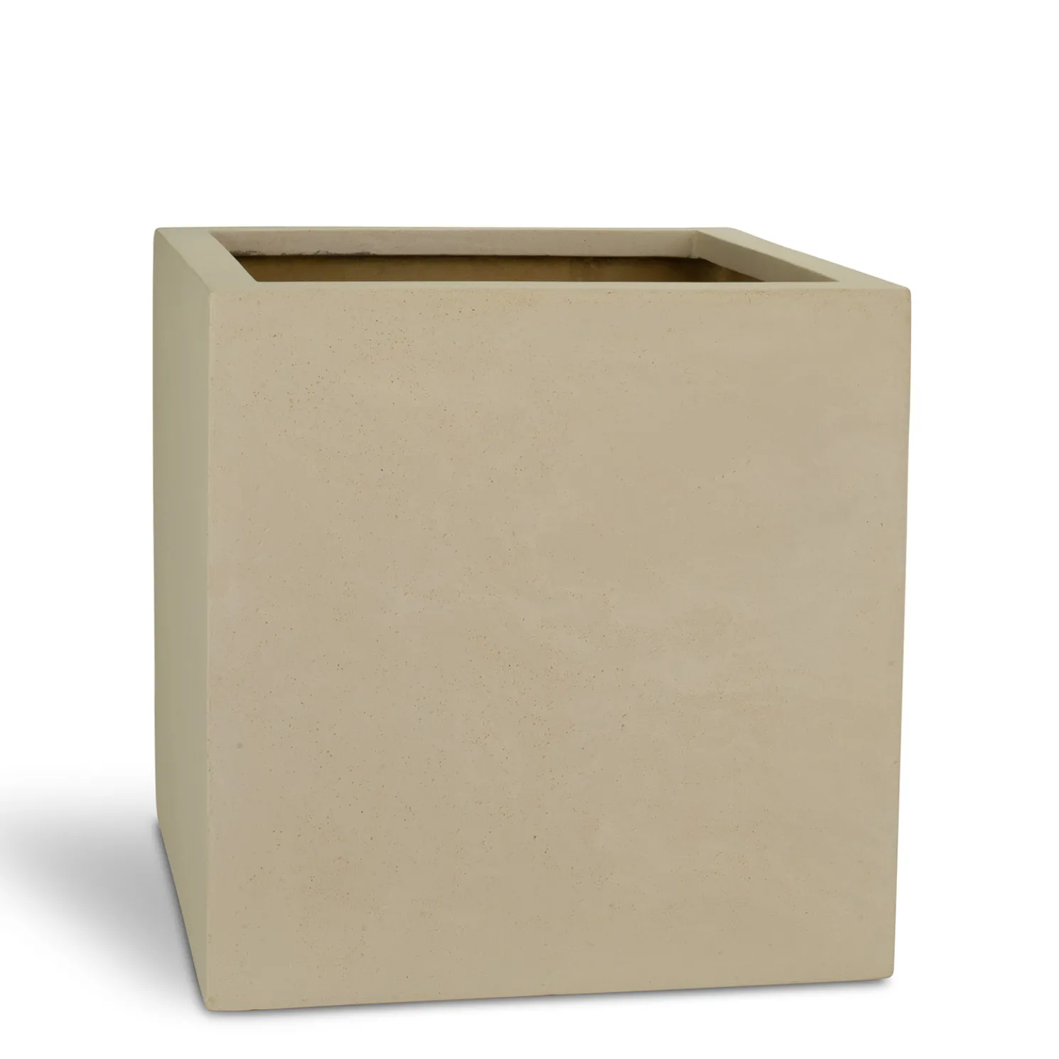 Fleur Ami Polystone Pflanzwürfel - glatte Oberfläche 40 cm crème