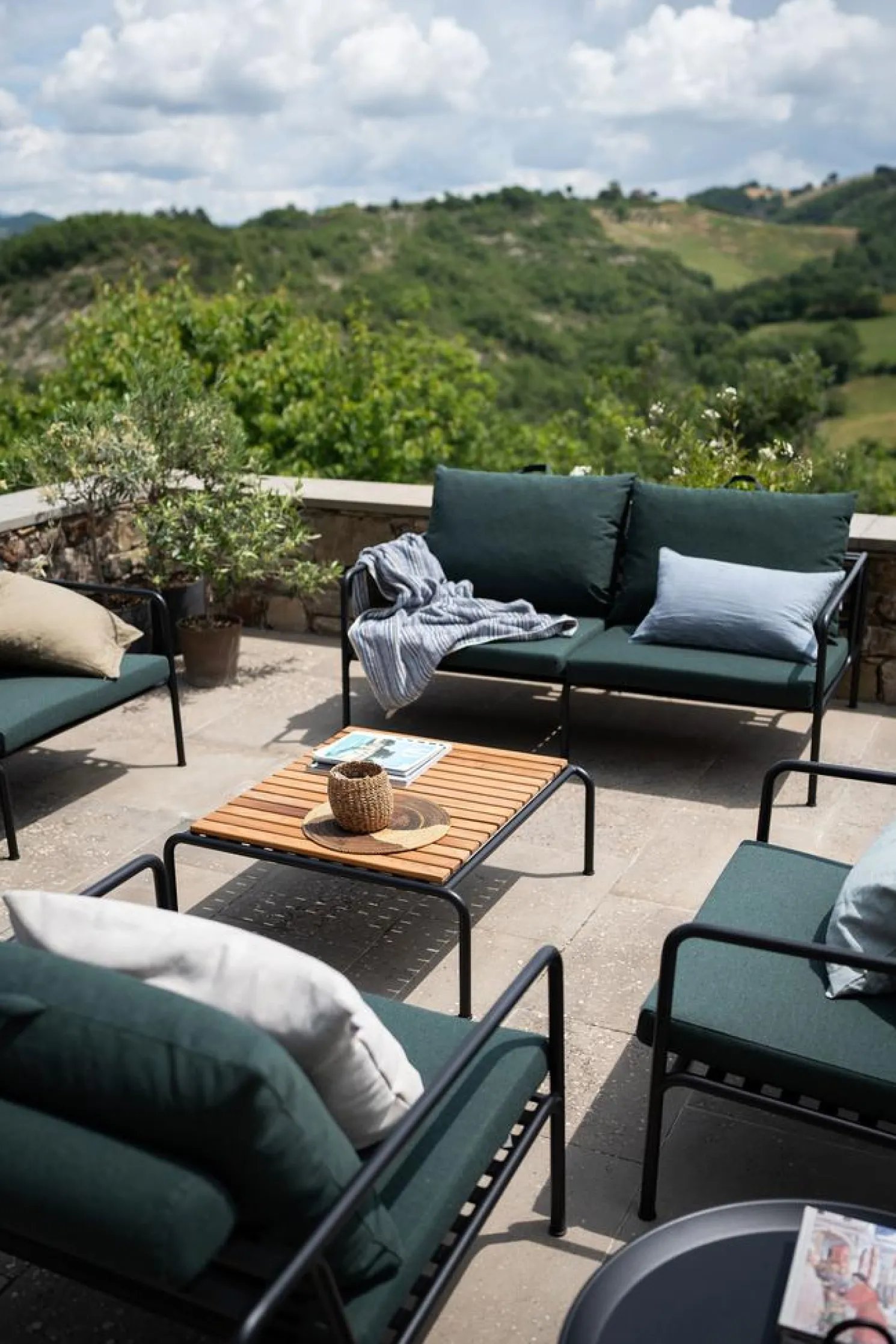 HOUE PUI Lounge-Kissen 61 x 48 cm Indigo