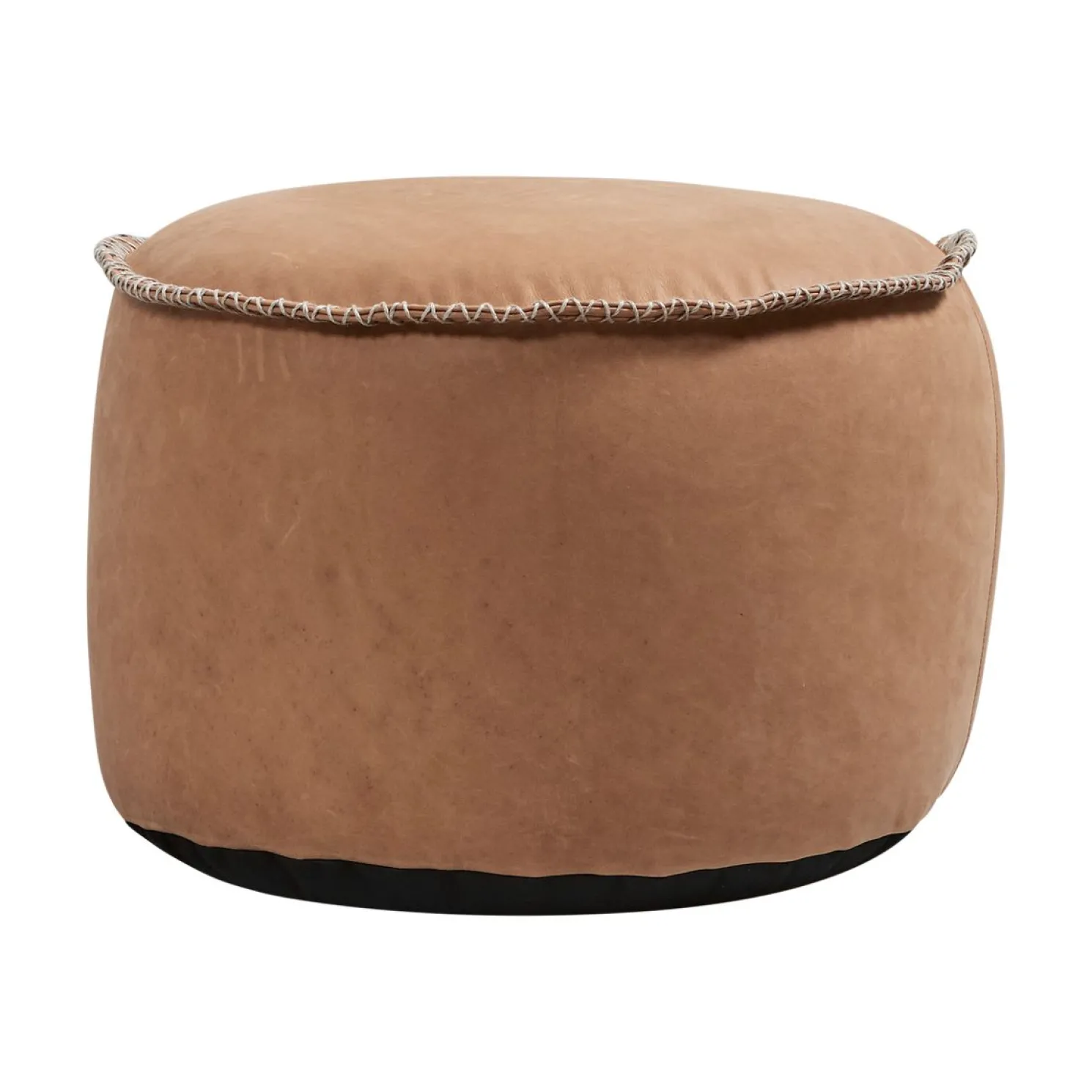 SACKit RETROit Dunes Sitzsack Sparset – Sessel mit Hocker aus Naturleder Camel