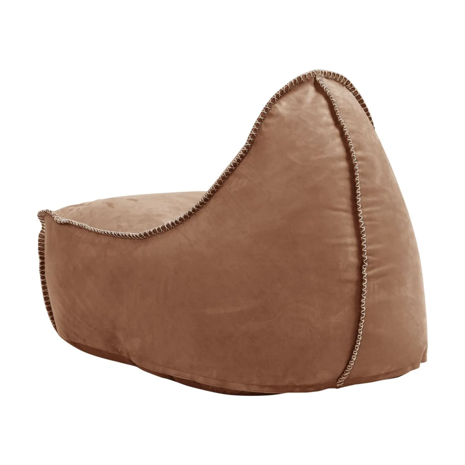 SACKit RETROit Dunes Sitzsack Sparset – Sessel mit Hocker aus Naturleder Camel