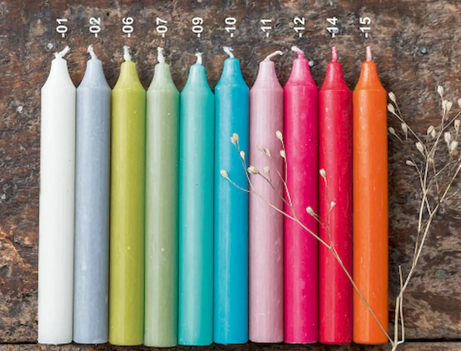 Grün Form Stabkerze, Höhe 18 cm Elfenbein