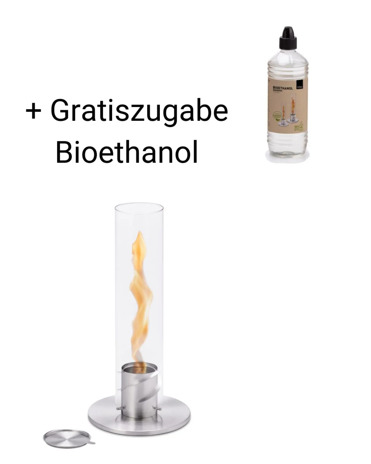höfats Tischfeuer SPIN Silber 90 + Gratiszugabe Bioethanol