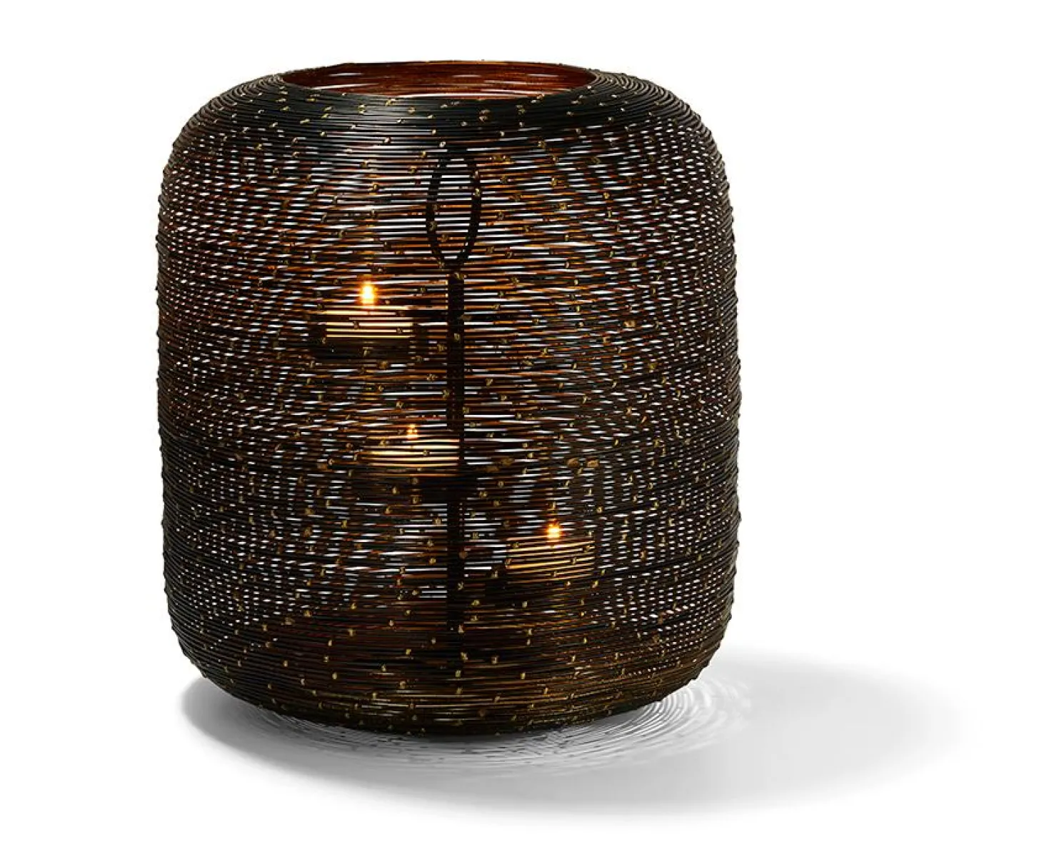 Philippi Botswana Windlicht schwarz/gold Ø 24 cm, Höhe 27 cm