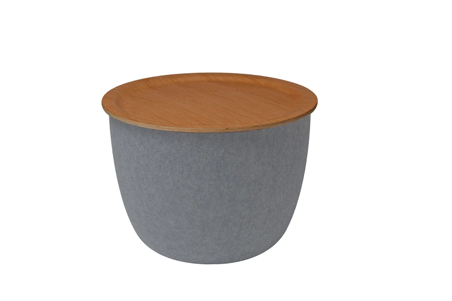 pieperconcept RONDA Beistelltisch Filzoptik grau/Formholz Eiche geölt