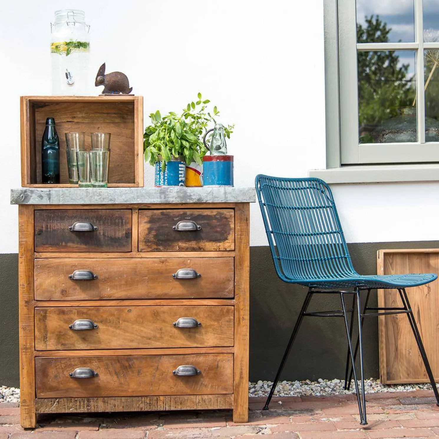 Raw Materials Sideboard - Zink; 83x48x83 cm