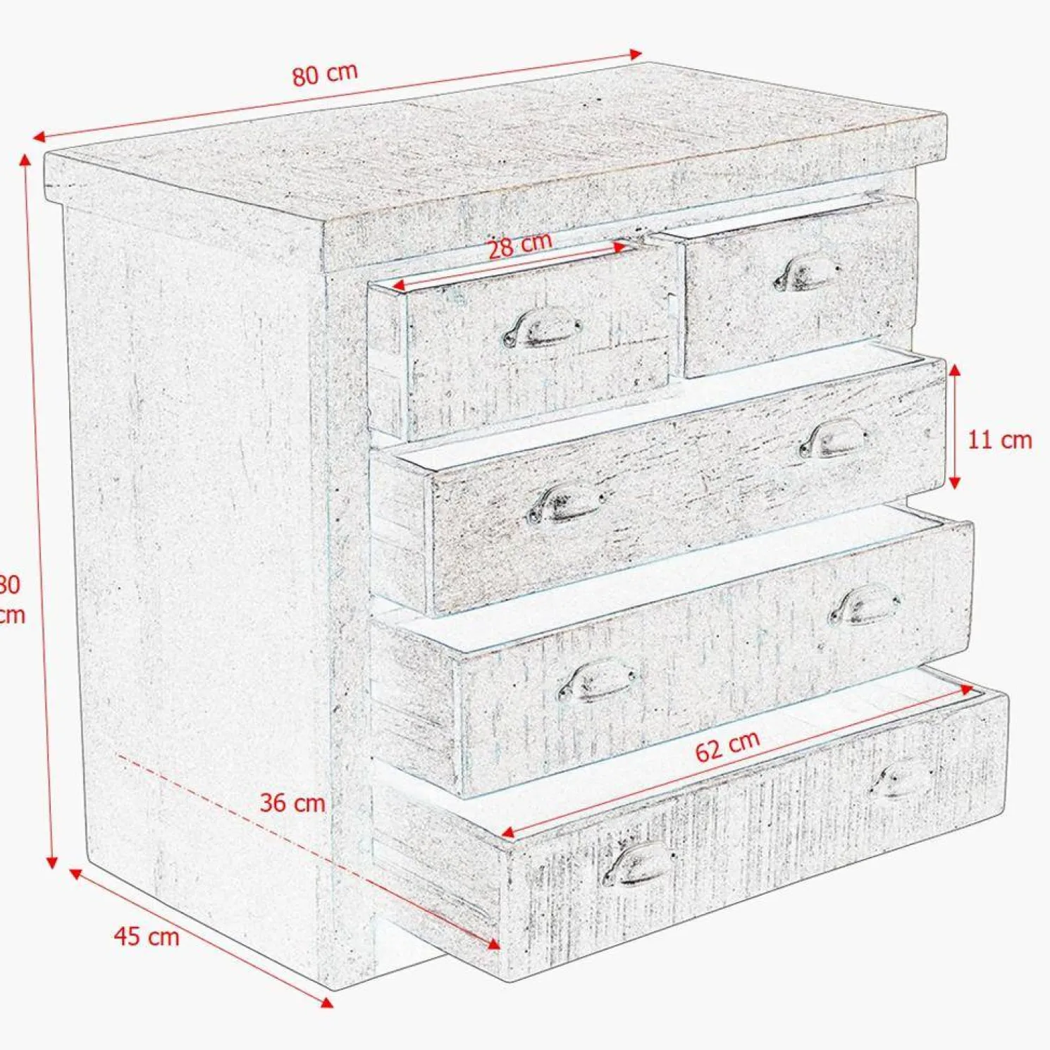 Raw Materials Sideboard - Zink; 83x48x83 cm