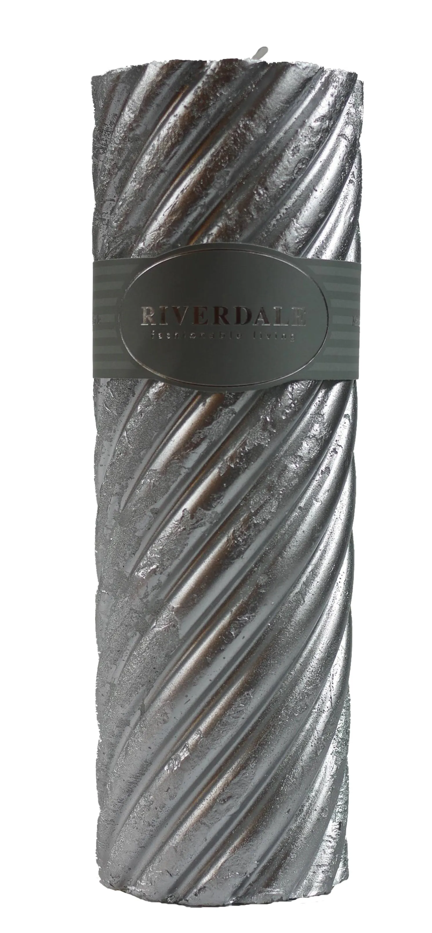 Riverdale Kerze silber gedreht 23 cm