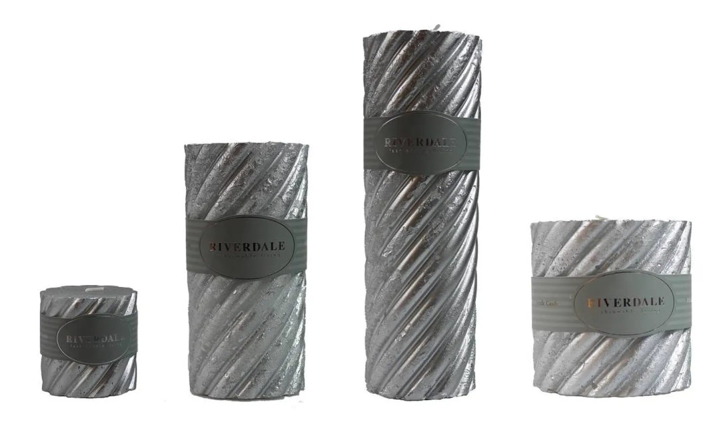 Riverdale Kerze silber gedreht 23 cm