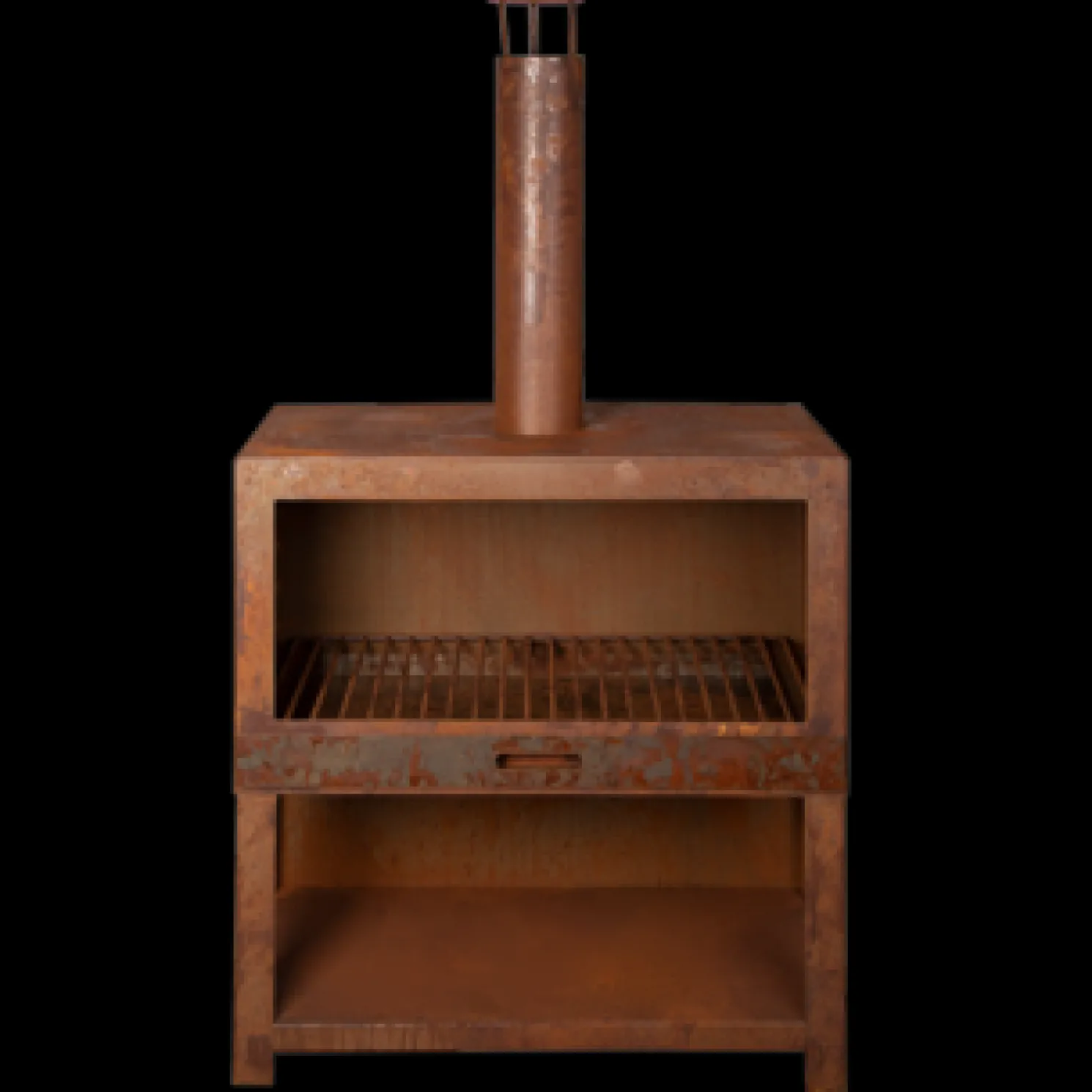 Esschert Terrassenofen mit Holzlager Schwarz