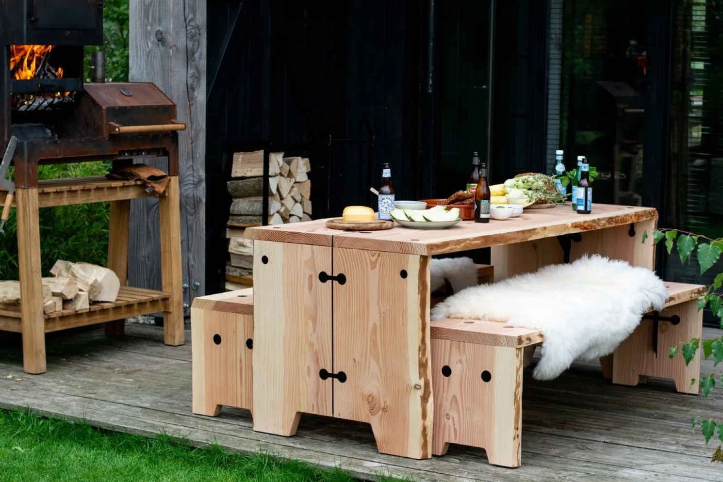 Weltevree Forestry Bench - Bank 160 cm (3 Personen) raw