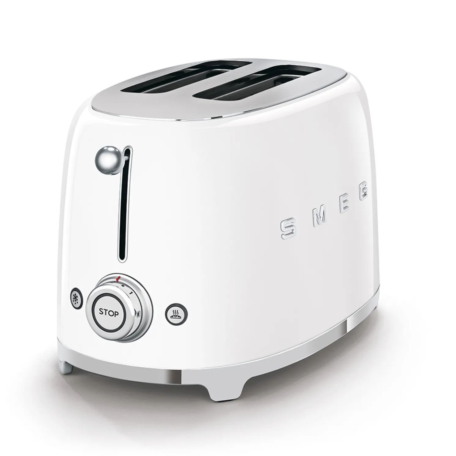 Smeg Kompakter Retro 2-Schlitz-Toaster Weiß