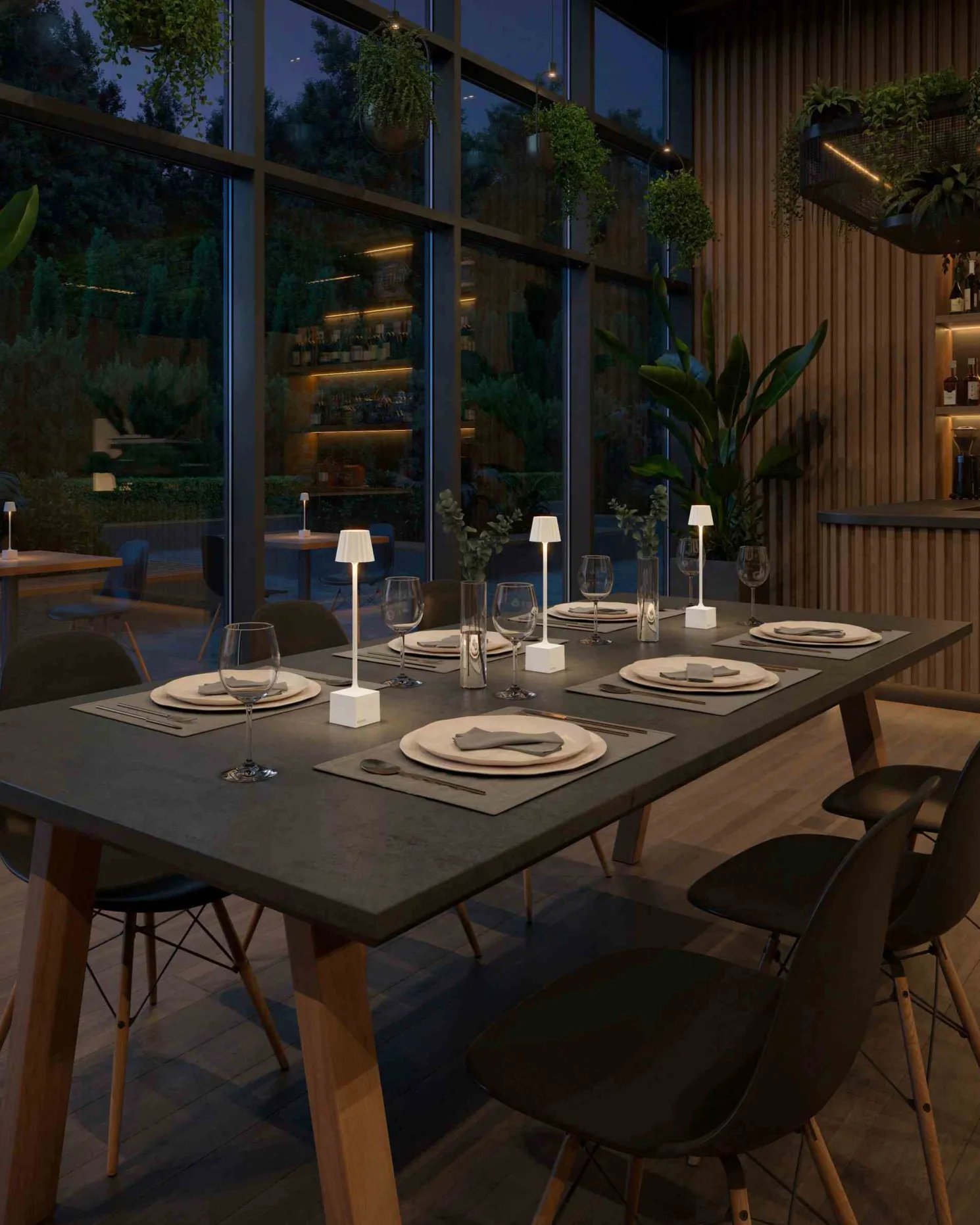 Sompex DENNIS Akku Tischleute - Plissee-Lampenschirm weiß