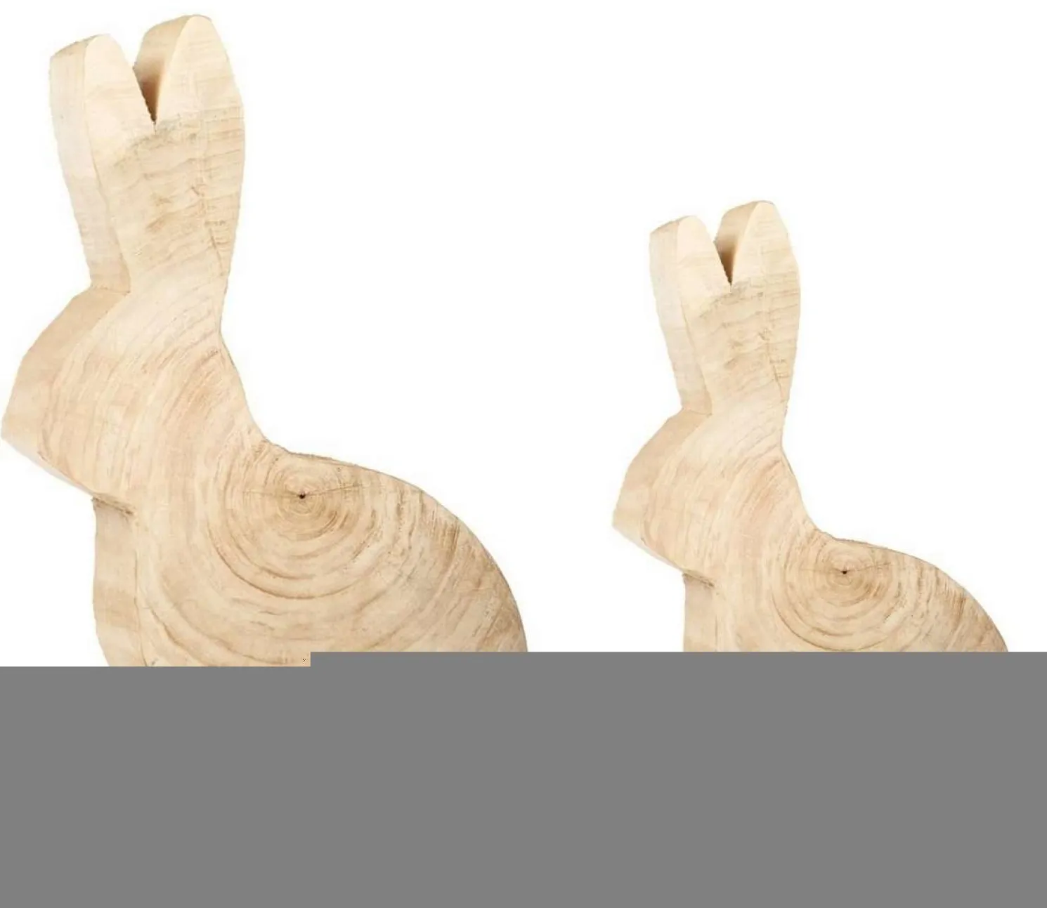 WMG Sitzender Dekohase aus Pappelholz - natur 50 cm