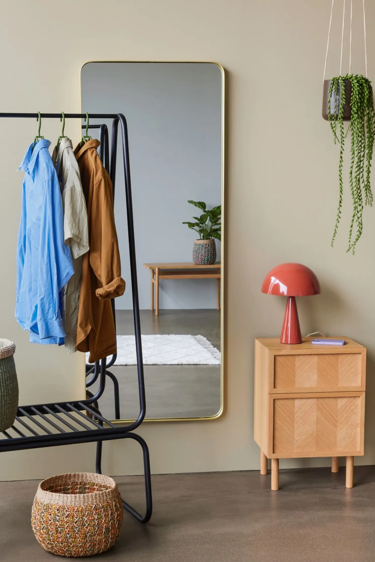 Hübsch Twist geflochtener Korb Multifarben ø19 cm Höhe 23 cm