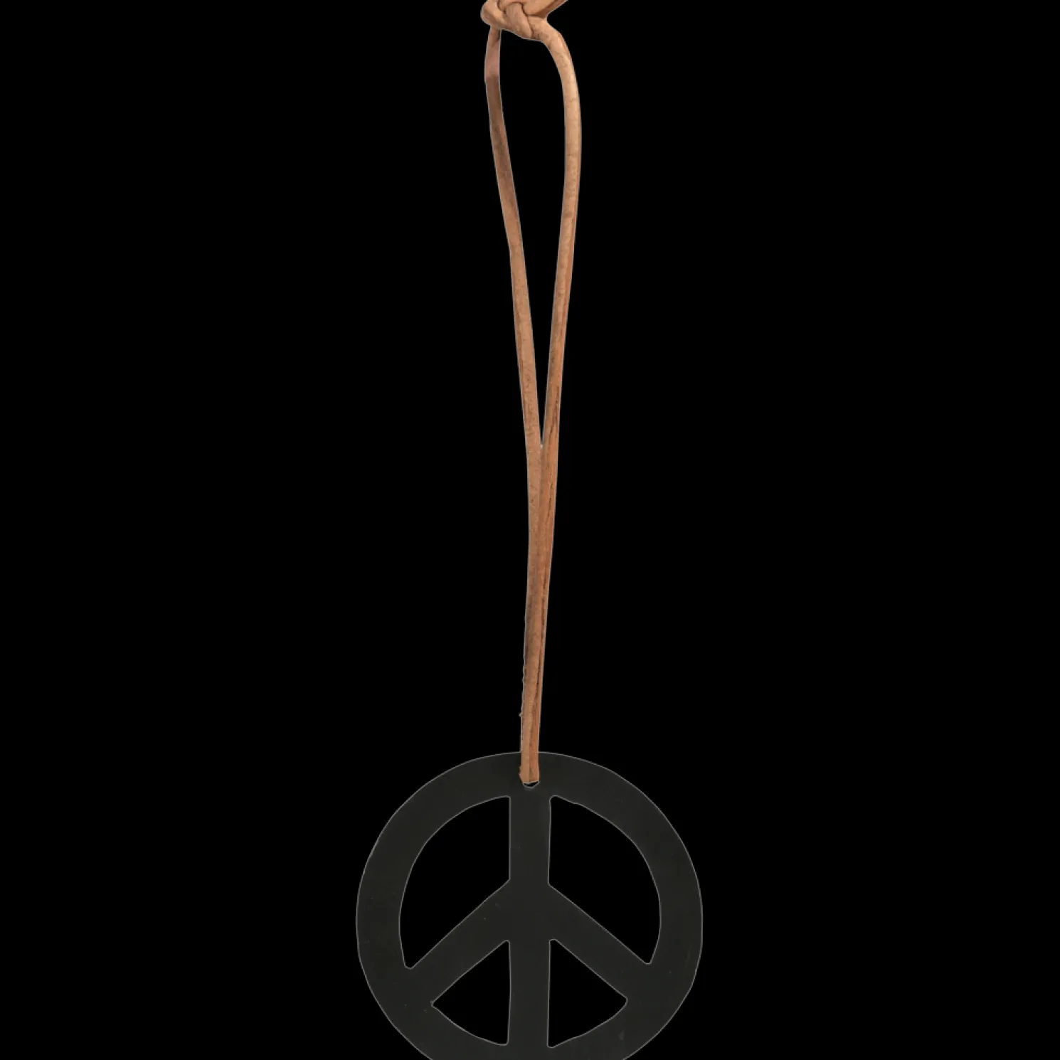 Trademark Living Friedenszeichen aus Metall mit Lederband, Ø 10 cm