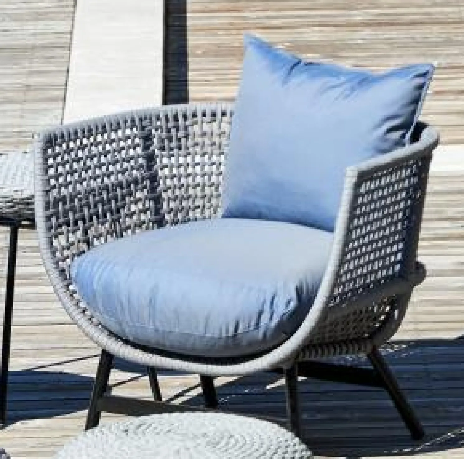 Jan Kurtz Outdoor Loungesessel Suka schwarz/hellgrau
