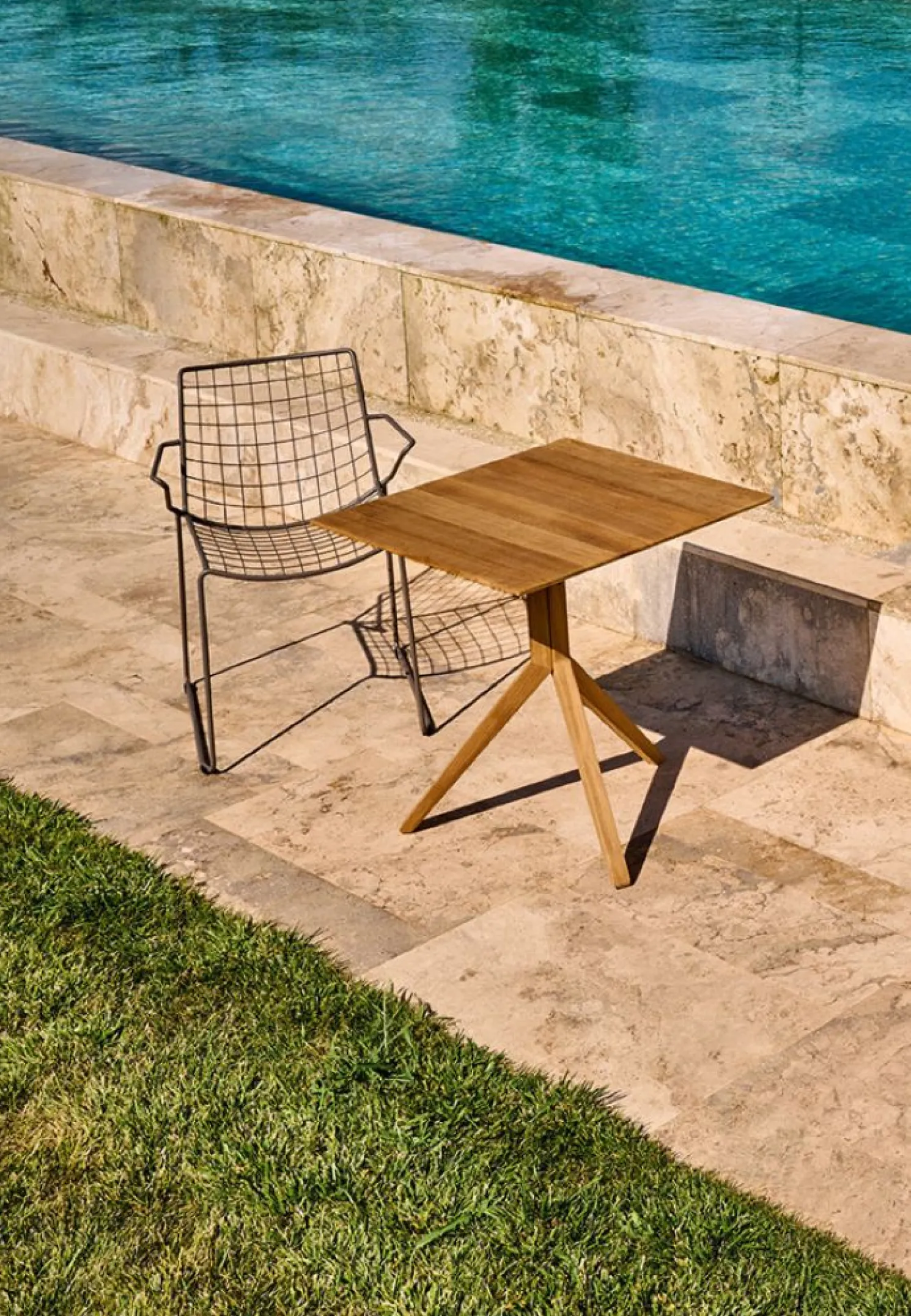 Weishäupl Trio Garten Bistrotisch eckig Weiß HPL Weiß 60x60 cm