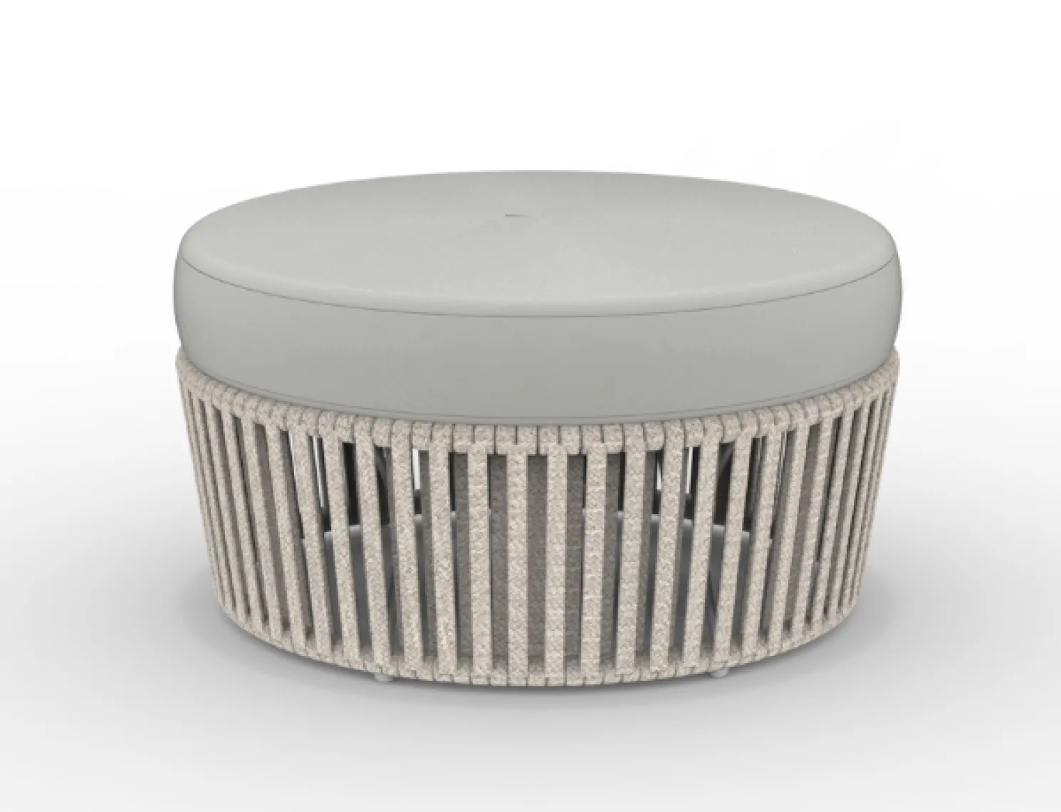 vermobil Outdoor Puff/Hocker Daisy Rope matt weiß, grau-grigio