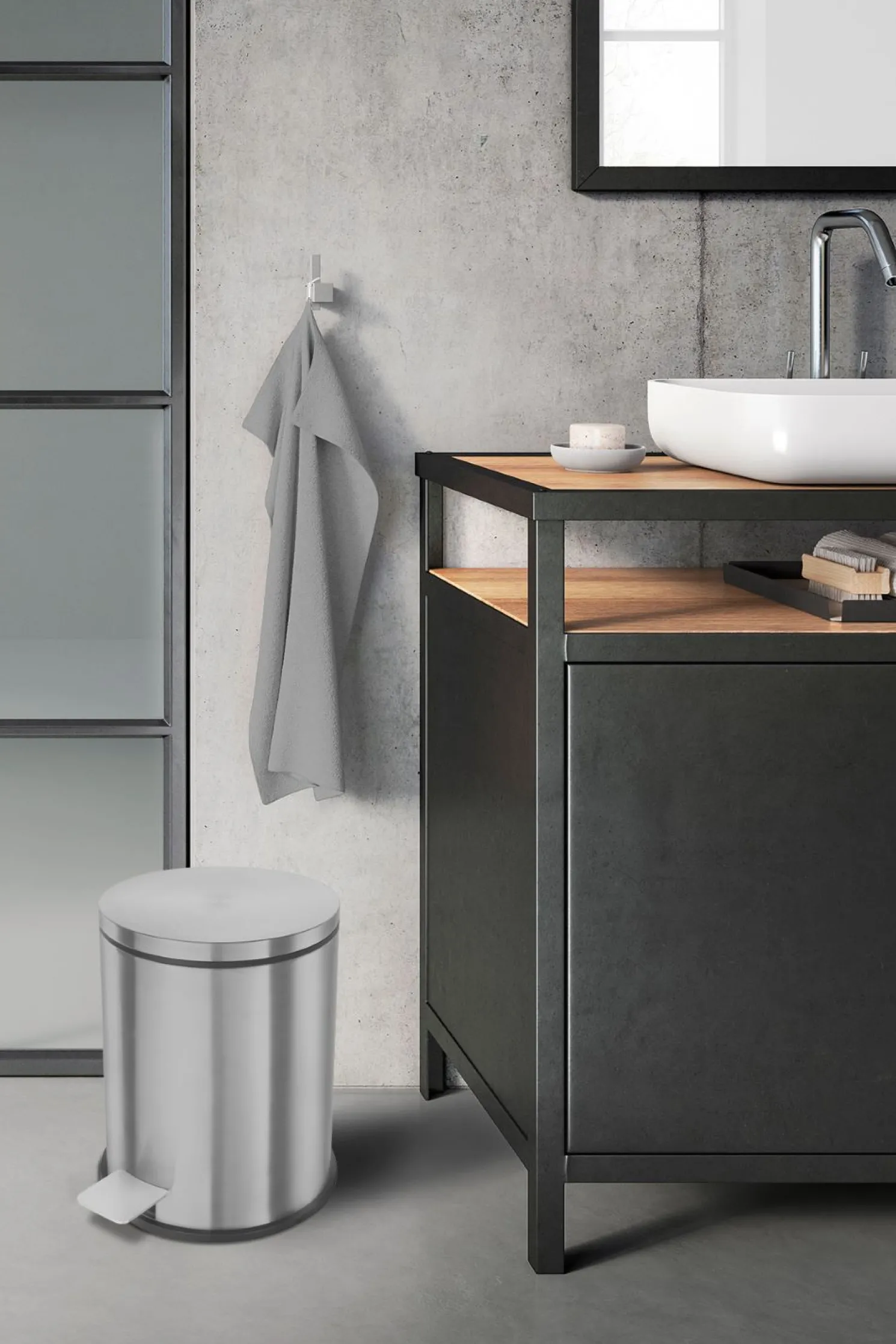 Zack Vasca Treteimer 3 Liter mit Softclose-Deckel Edelstahl matt