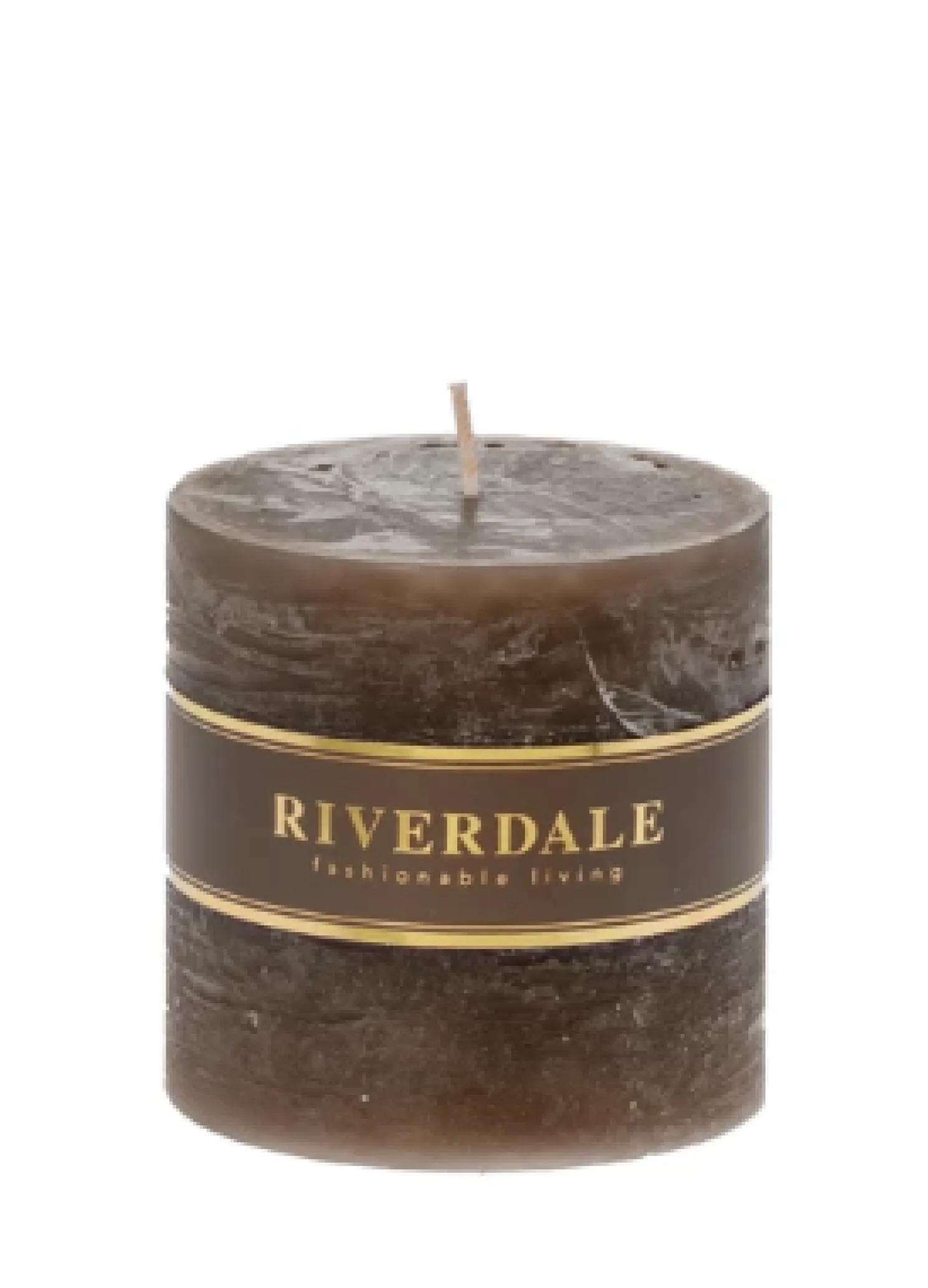 Riverdale Duftkerze ohne Duft mokka 9x9 cm glatt