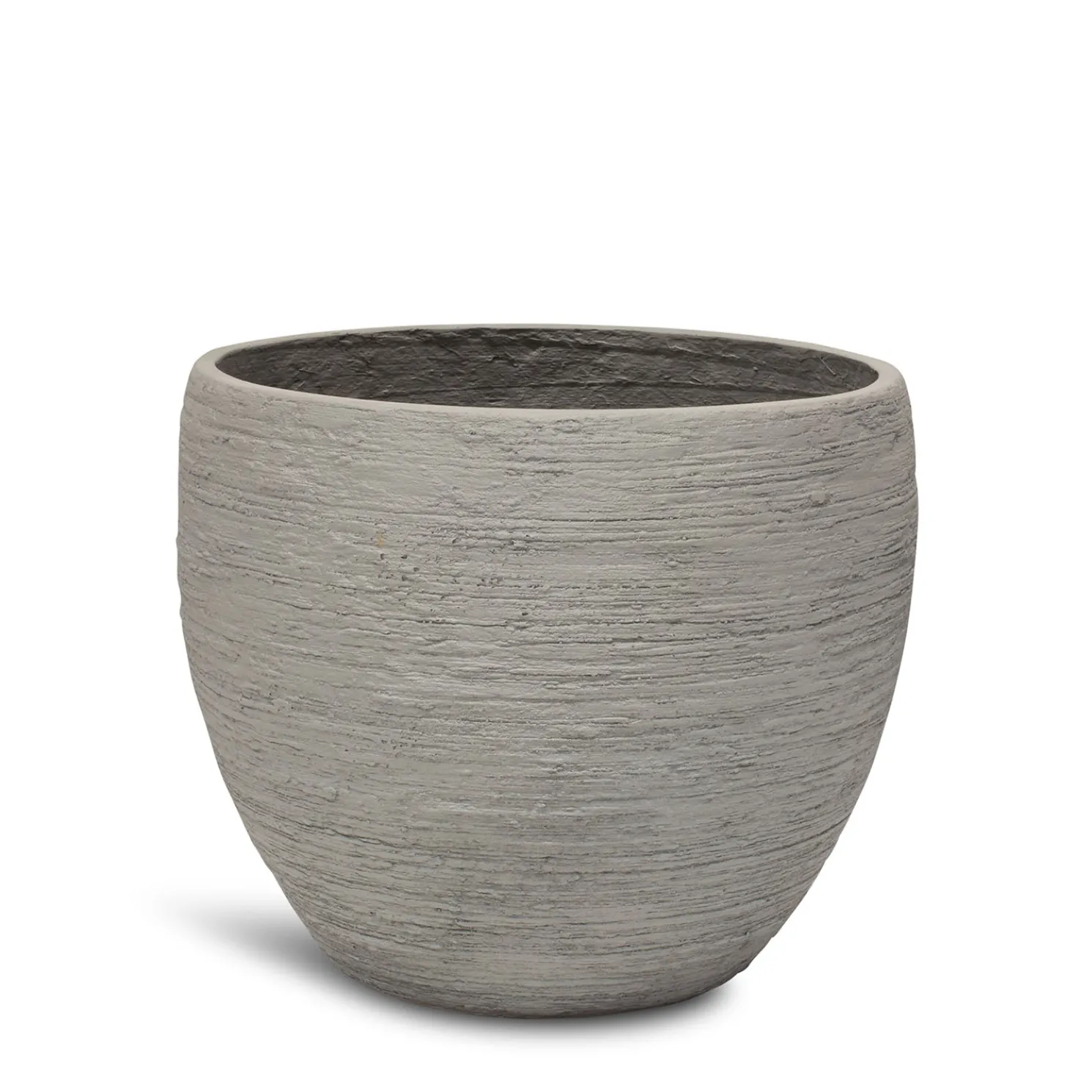 Fleur Ami Pottery runder Blumentopf wellenartige Struktur Ø 35 cm, Höhe 30 cm grau