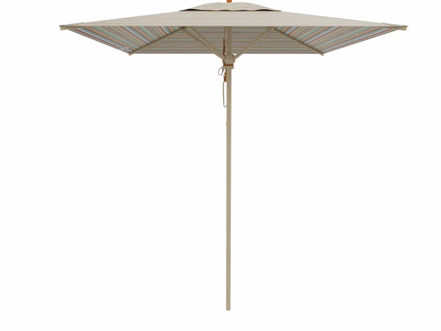 Weishäupl Eckiger Sonnenschirm Klassiker 190 x 190 cm Multicolor mini, mit Flaschenzug Ohne Knickmechanismus