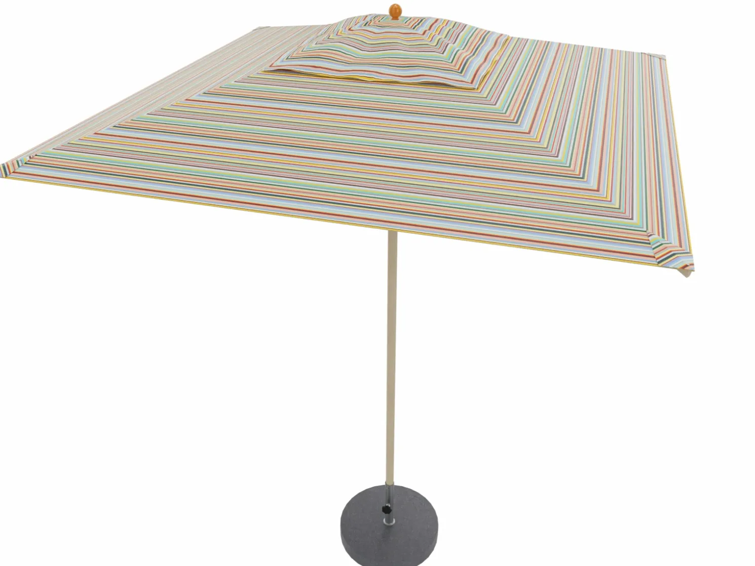 Weishäupl Eckiger Sonnenschirm Klassiker 190 x 190 cm Multicolor mini, mit Flaschenzug Ohne Knickmechanismus