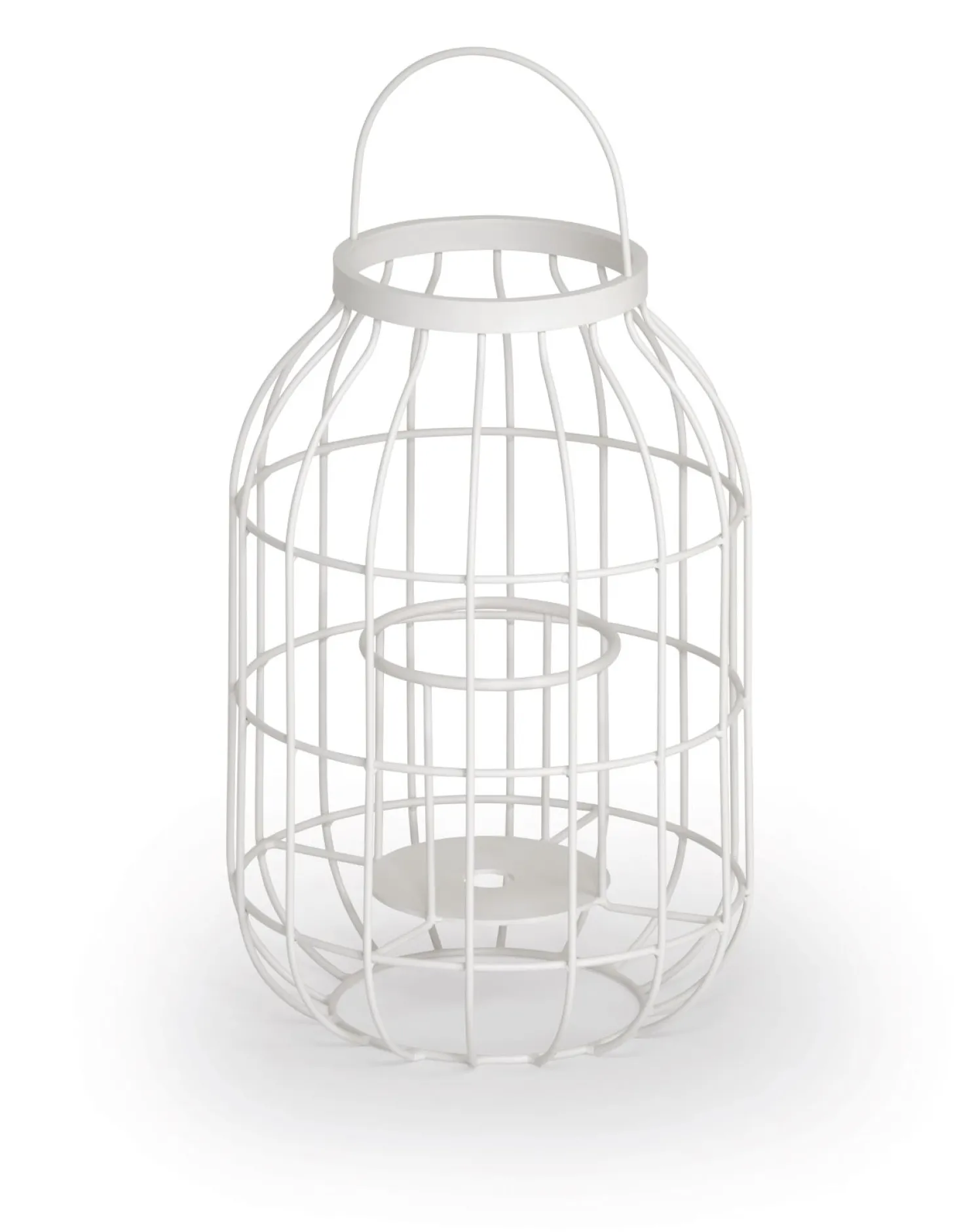 Weishäupl Laterne aus Aluminium mit Glaseinsatz Weiß 43x77 cm