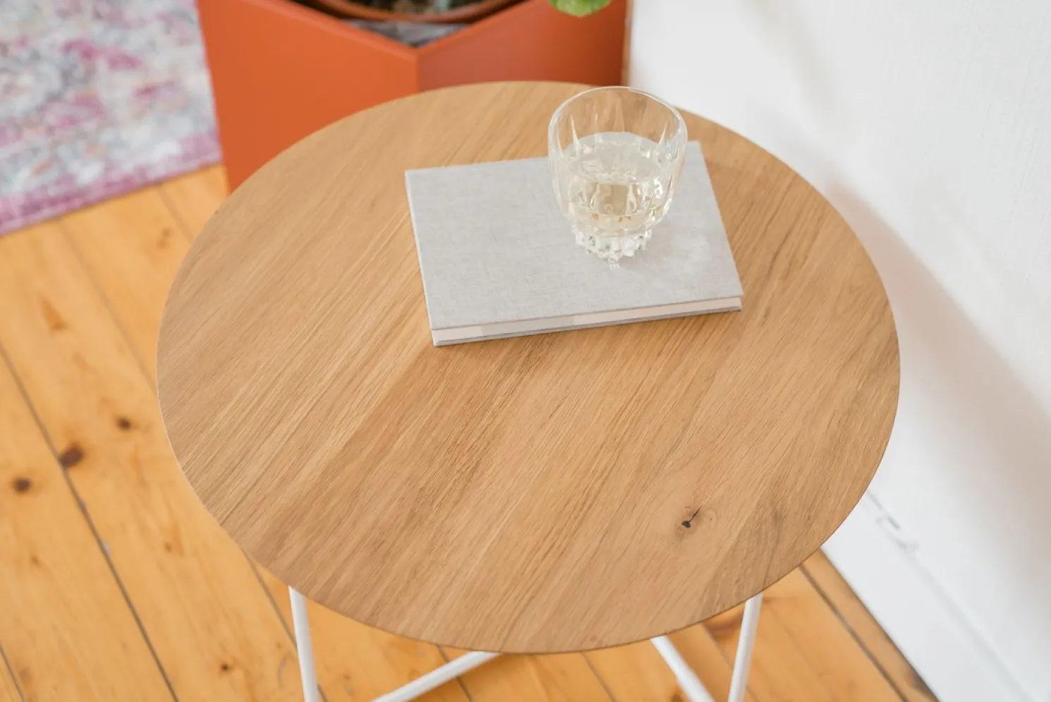 weld & co Beistelltisch Eiche 01 weiß S Ø 50, 40 cm hoch