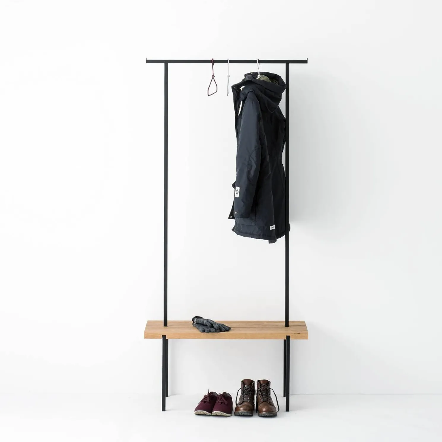 weld & co Garderobe Eiche 01 S 90 x 40 x 190 schwarz