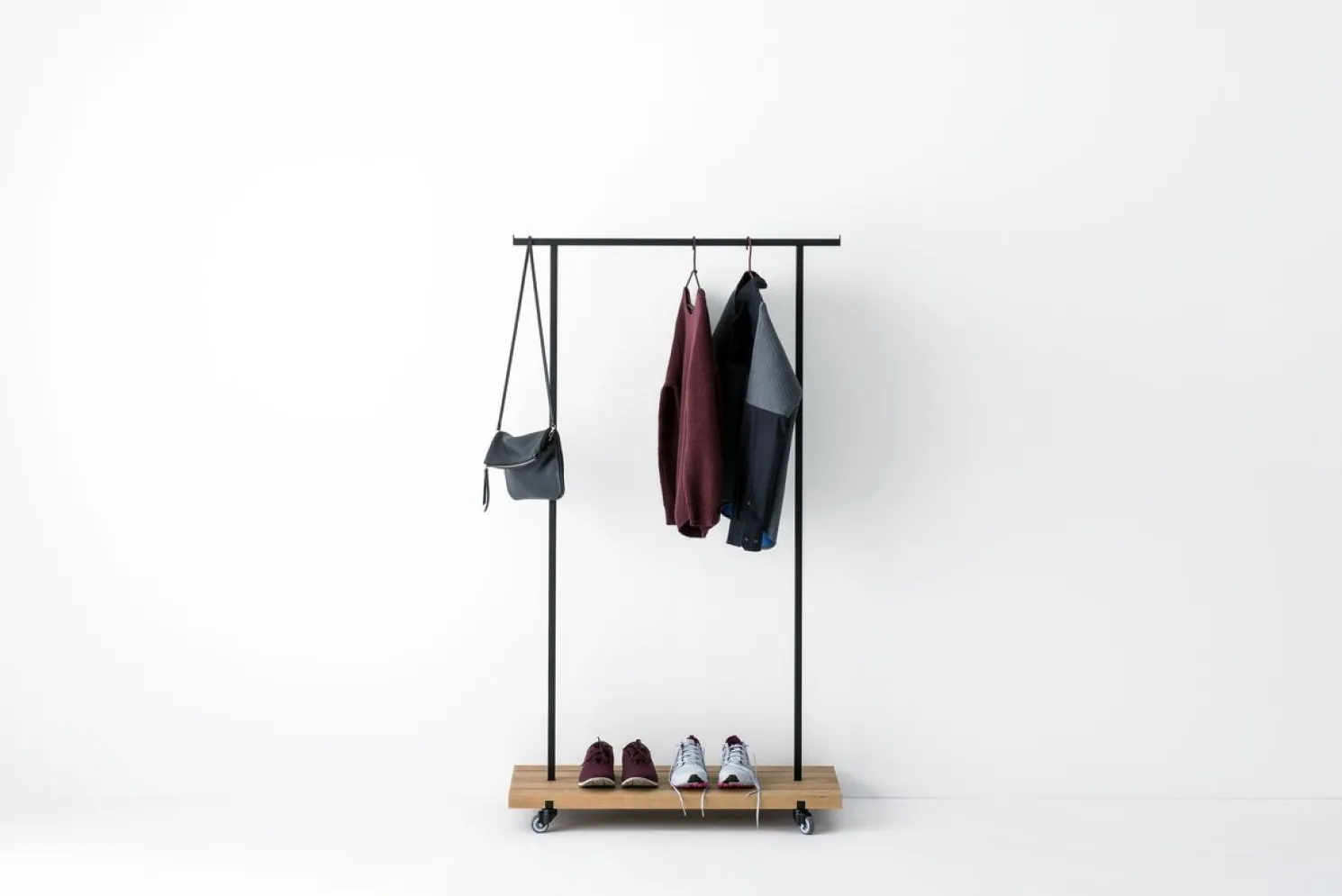 weld & co Kleiderstange Eiche 01 S 90 x 40 x 160 schwarz