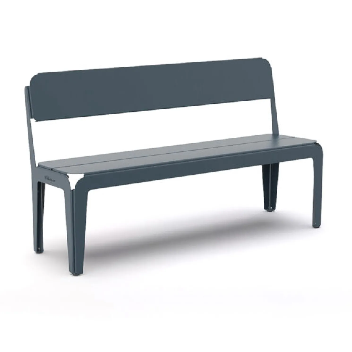 Weltevree Bended Bench / Outdoor Bank mit Rückenlehne grau/blau