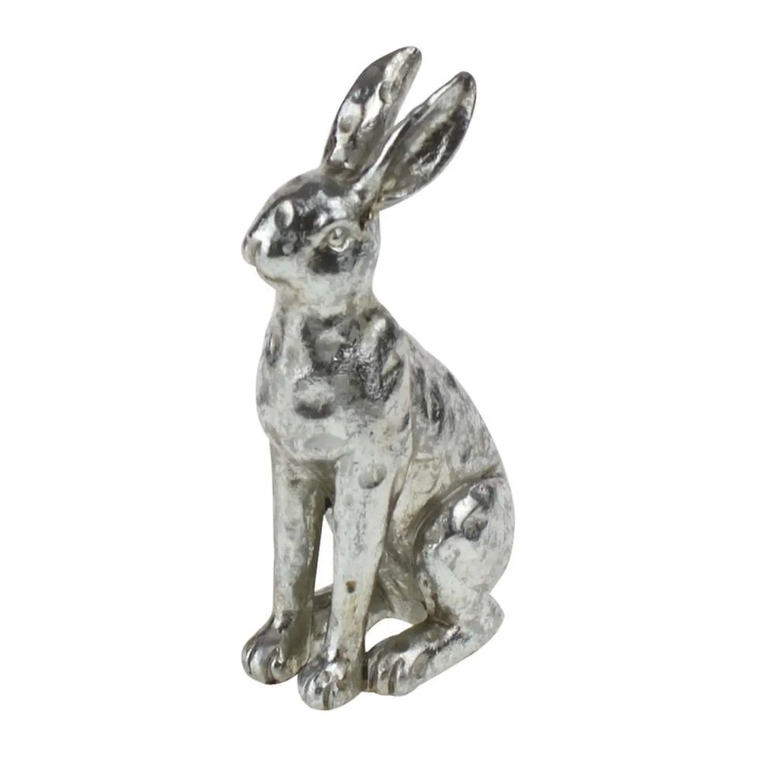 Werner Voß Hase sitzend, antik silber - Dekofigur 20 x 10 x 6 cm