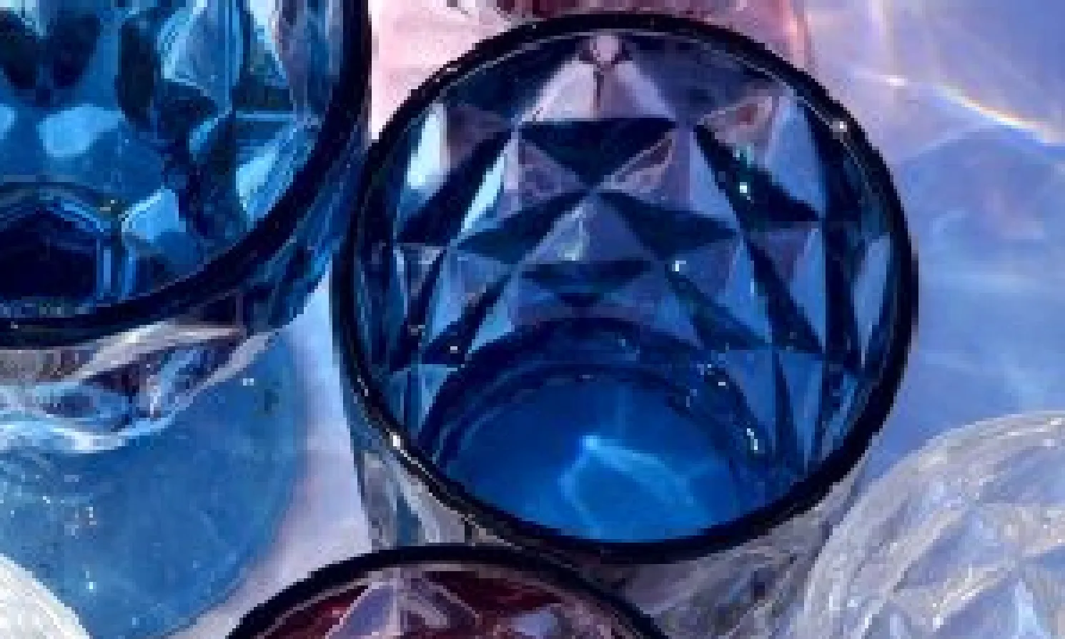 Werner Voß Wasserglas, Raute blau