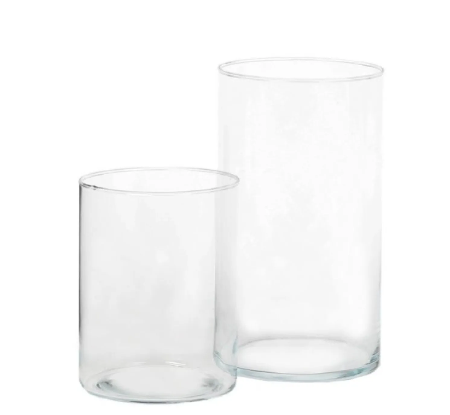 WMG Glas-Zylinder mit Boden klar, Rand geschmolzen