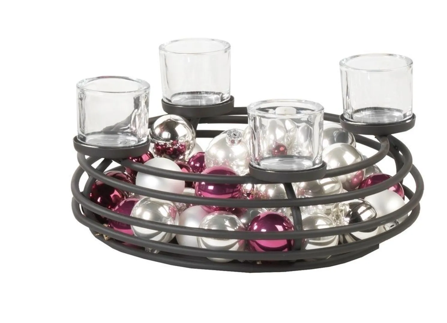 WMG Hochwertiger Adventskranz Eisen Carolin 4flg