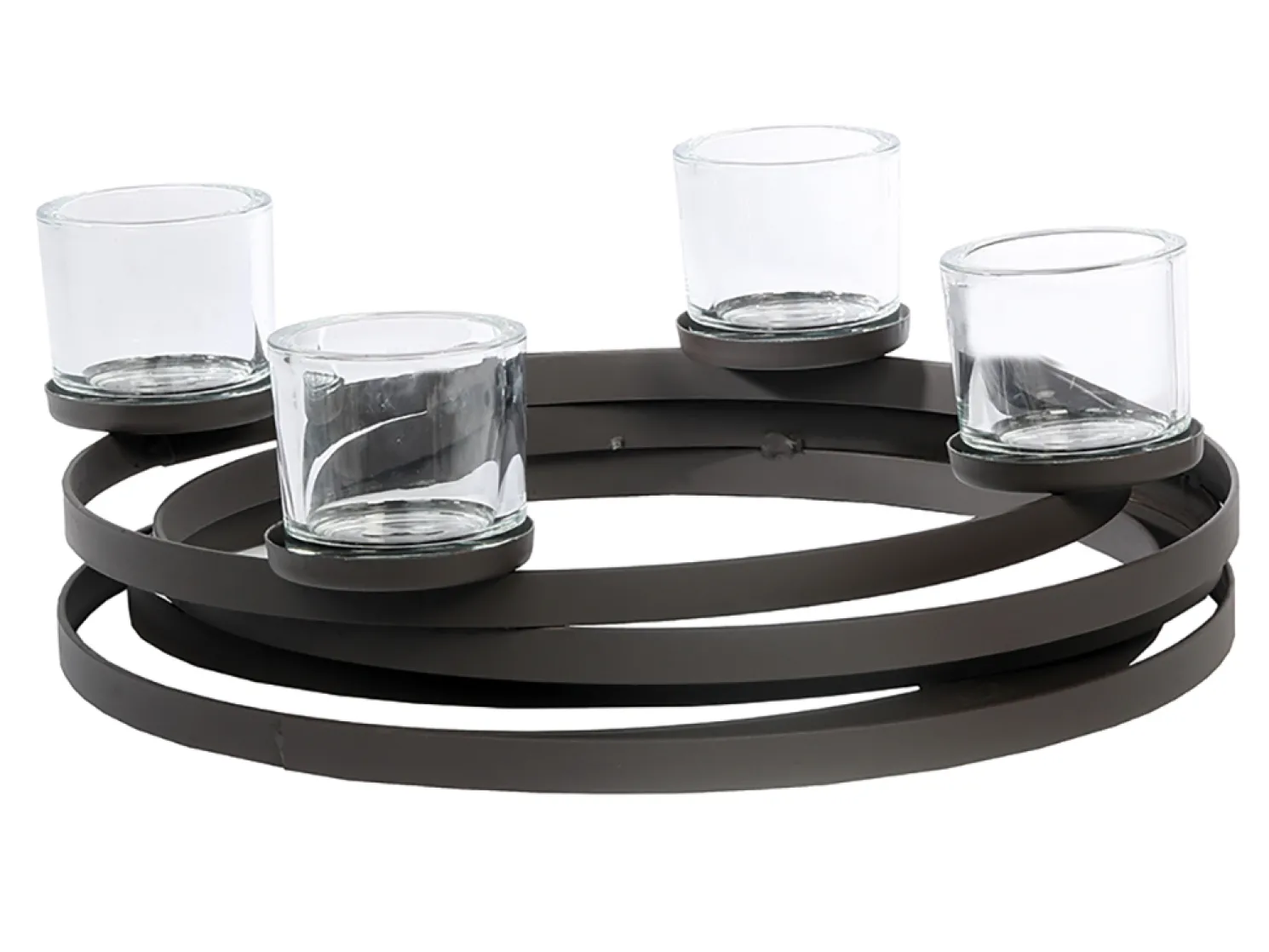 WMG Moderner Kerzenkranz Eisen schwarz Ben H 18 D 55 cm