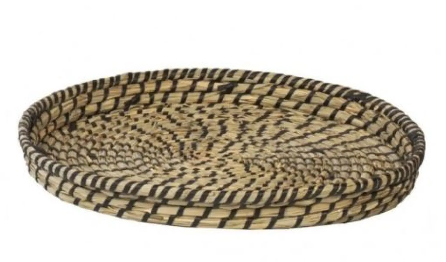 WMG Rattantablett Gras natur-schwarz d 60cm