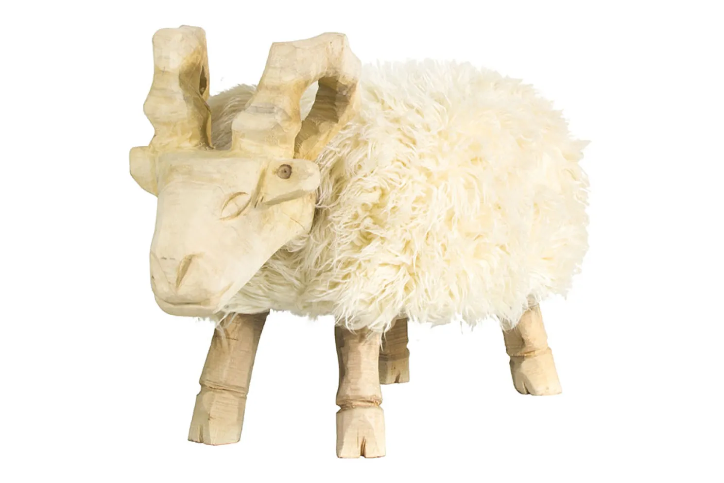 WMG Schaf - Bock Hocker mit Fell - Berthold