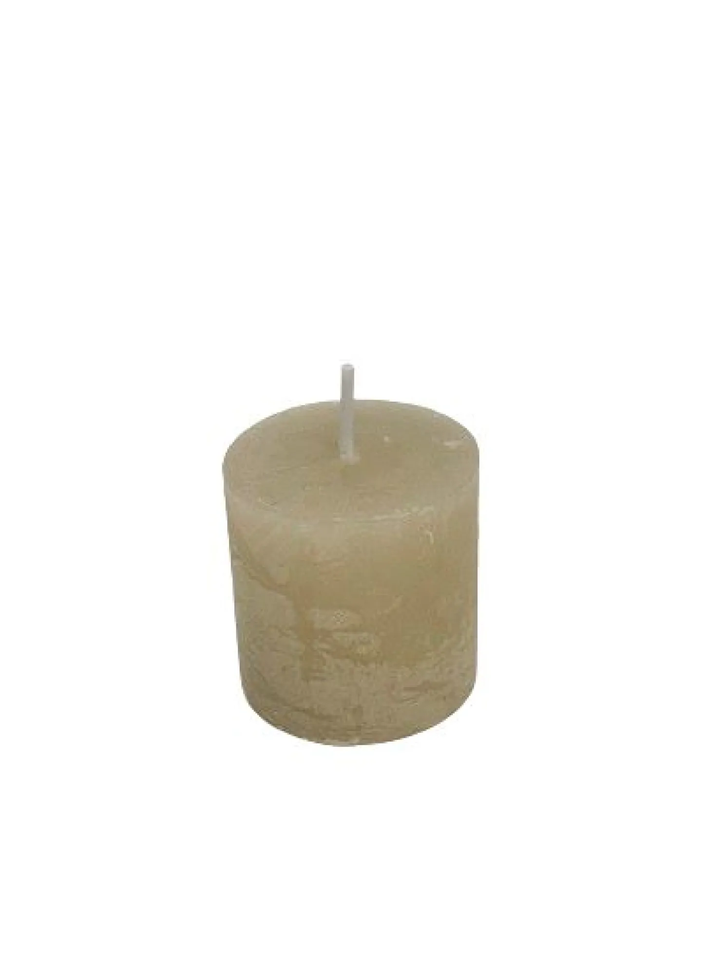 WMG Stumpenkerze Rustikal Höhe 4 cm, Durchmesser 3,8 cm Sand