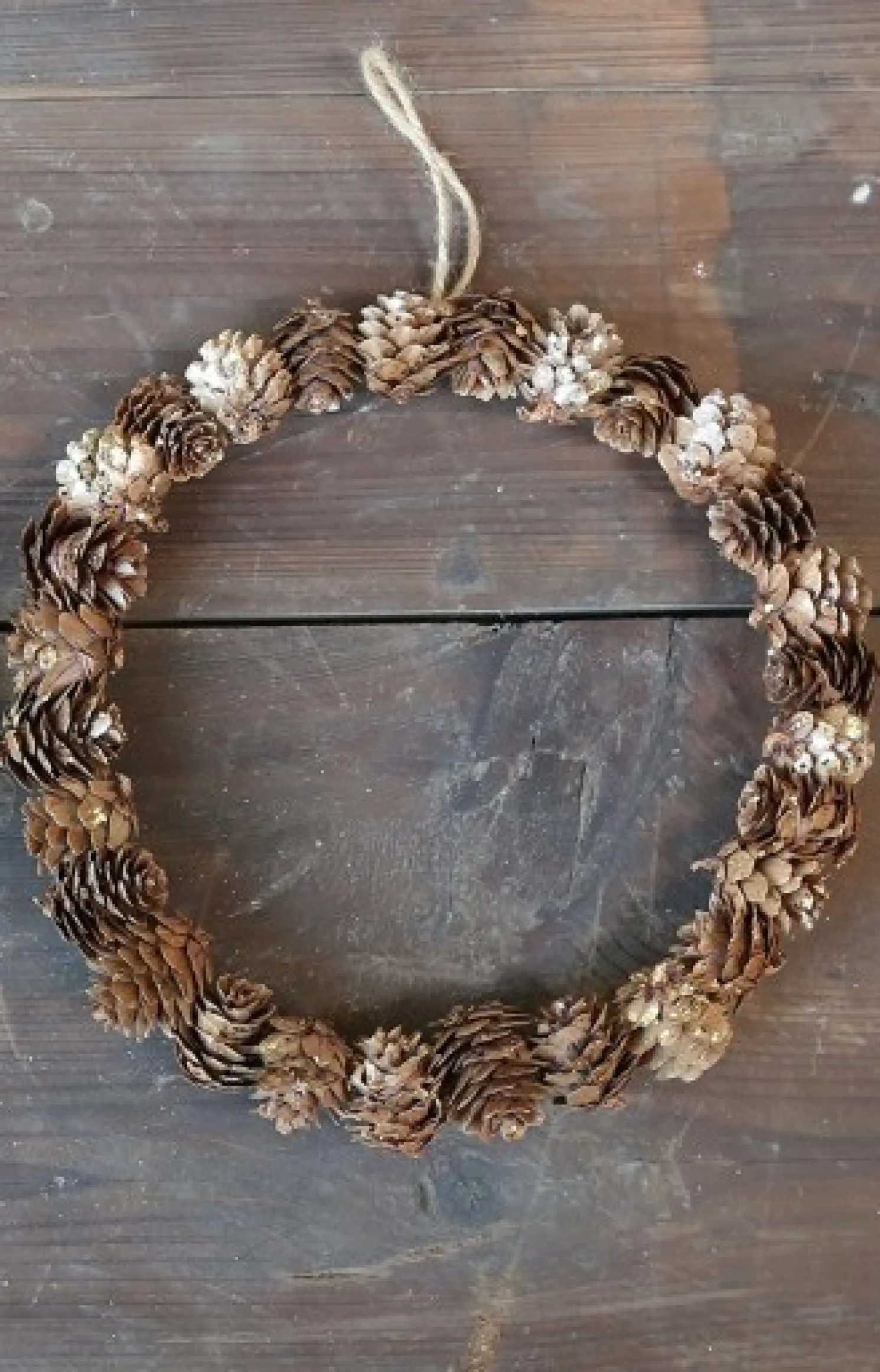 Chic Antique Zapfenkranz Gold Glitter Ø 23 cm