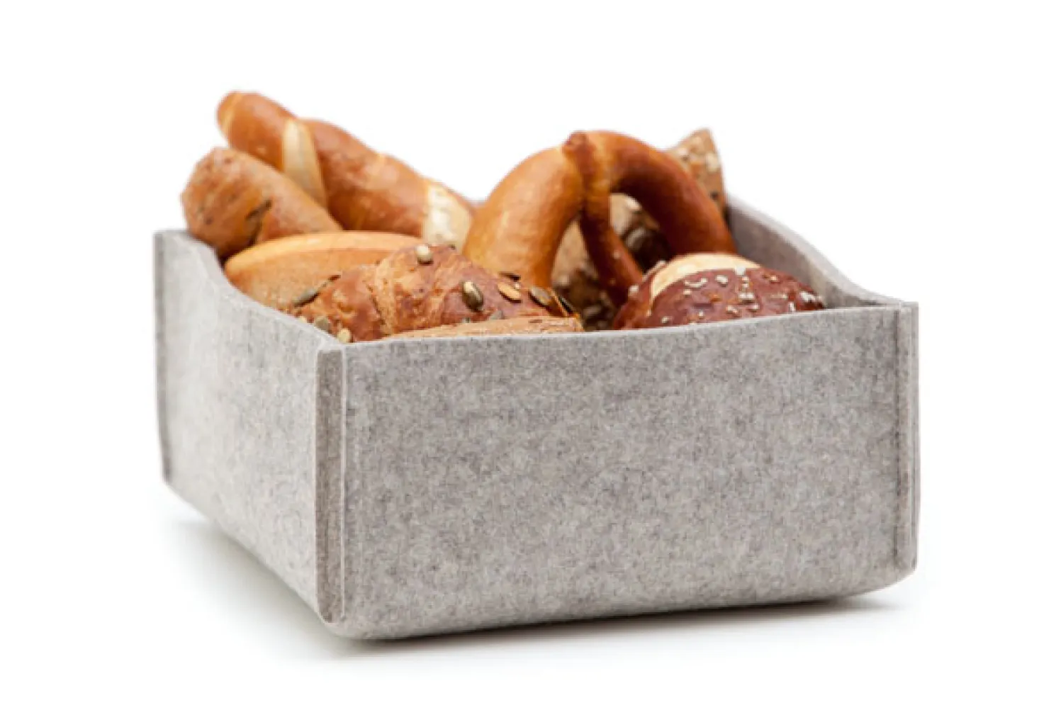 Hey Sign Filz Brotkorb mit Einlegeboden 22,5x22,5x10cm walnuss 29