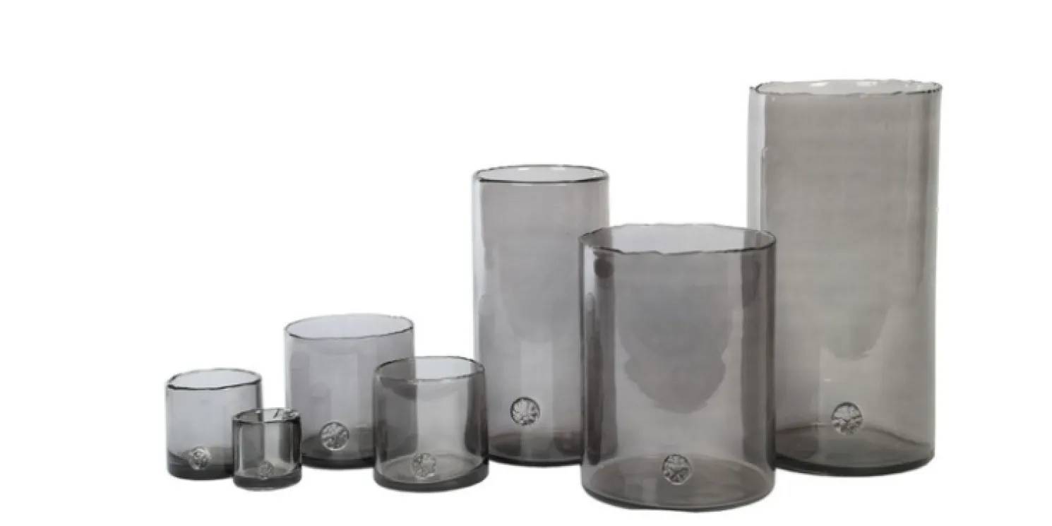 WMG Glaszylinder Organic Smoke - H: 7 cm / Ø 7 cm