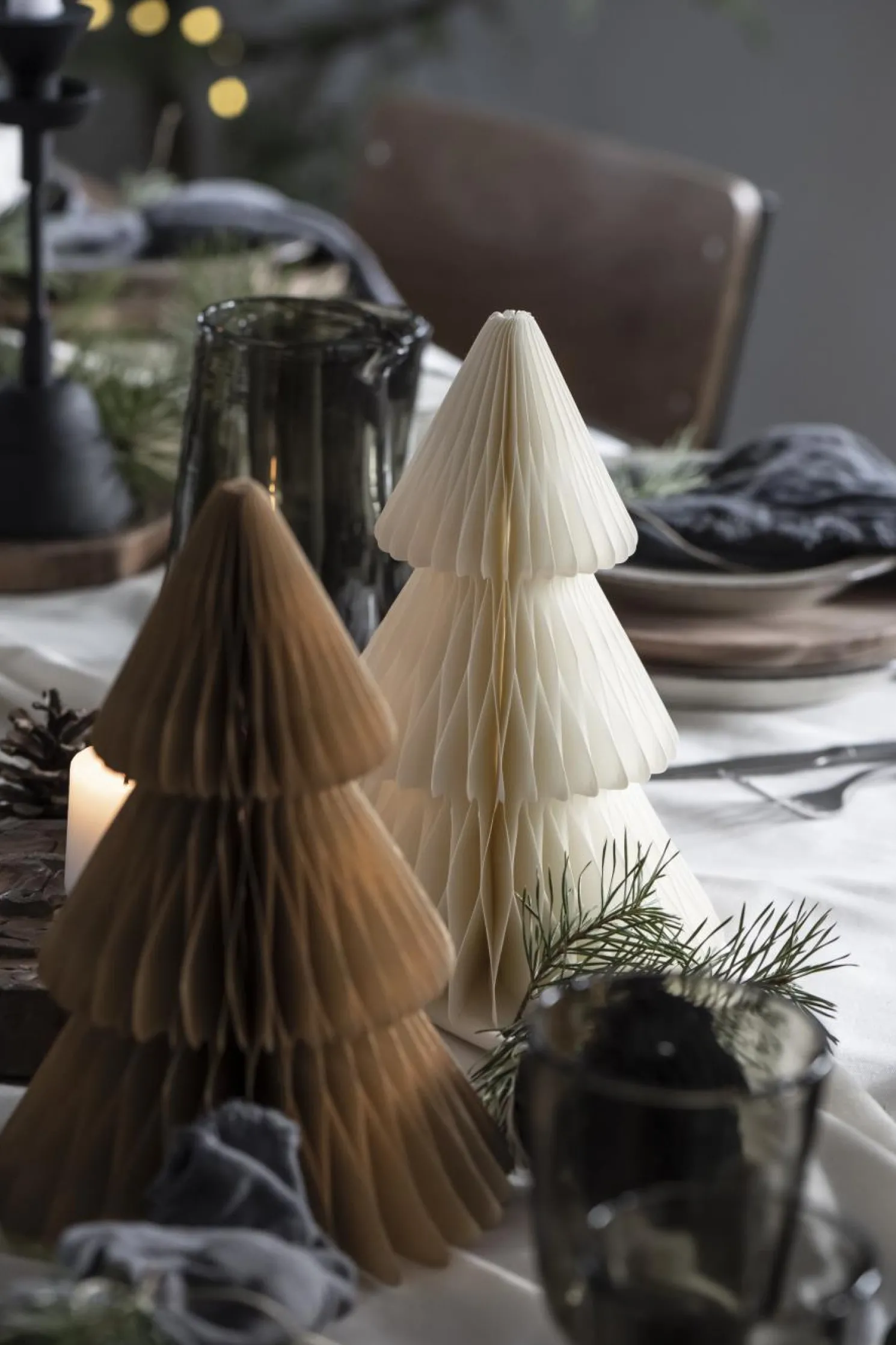 IB laursen Tannenbaum aus Papier zum umfalten mit Magnetverschluss Weiß Höhe: 25 cm, Durchmesser: 17 cm