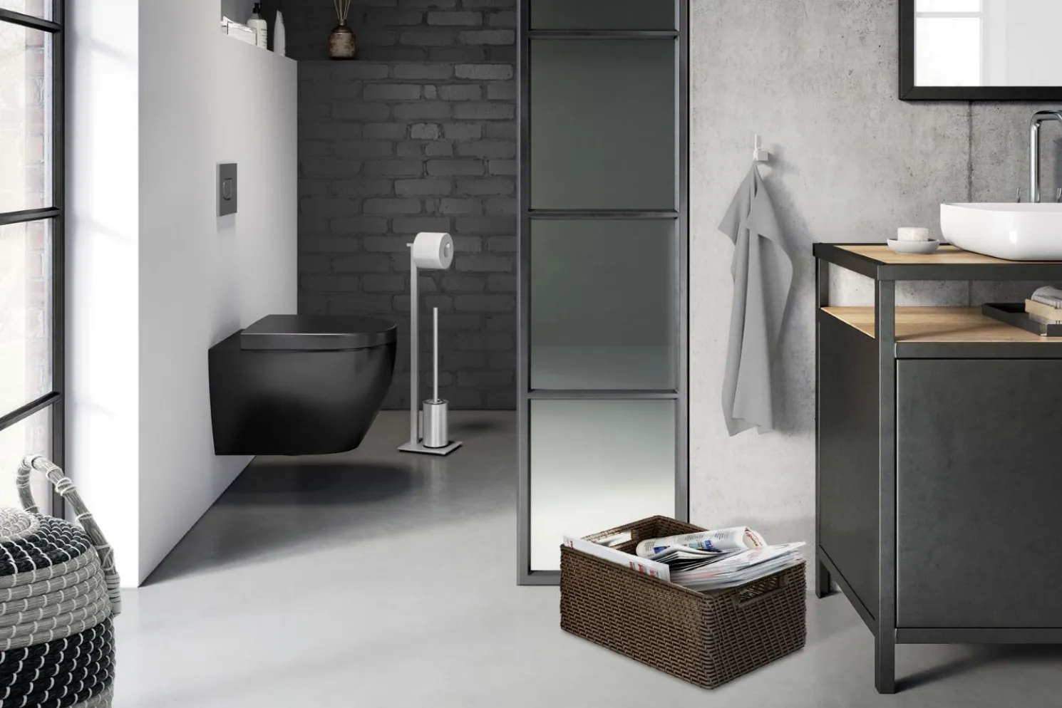 Zack Carvo Toilettenbutler aus Edelstahl matt