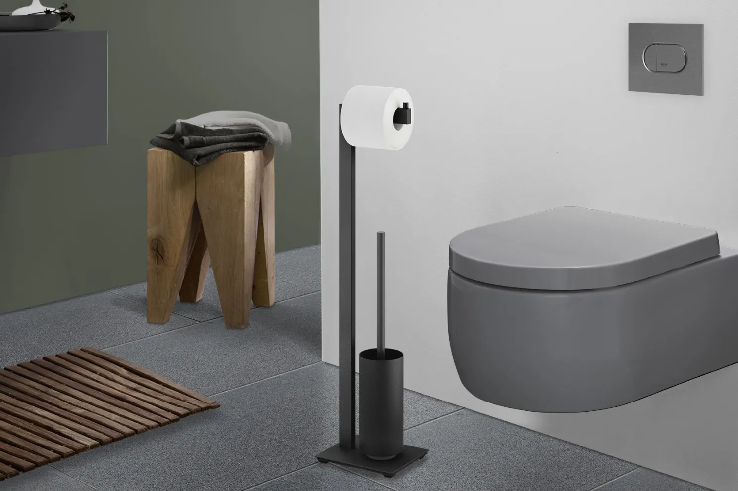 Zack Linea stabiler Toilettenbutler Edelstahl matt