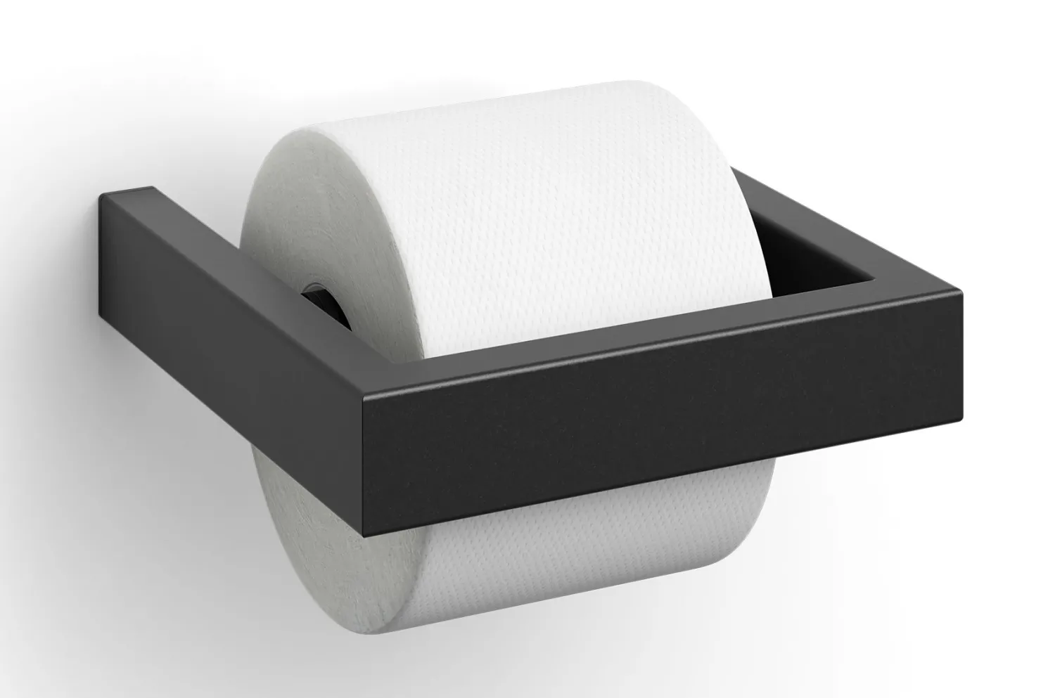 Zack Linea Toilettenpapierhalter eckig Schwarz