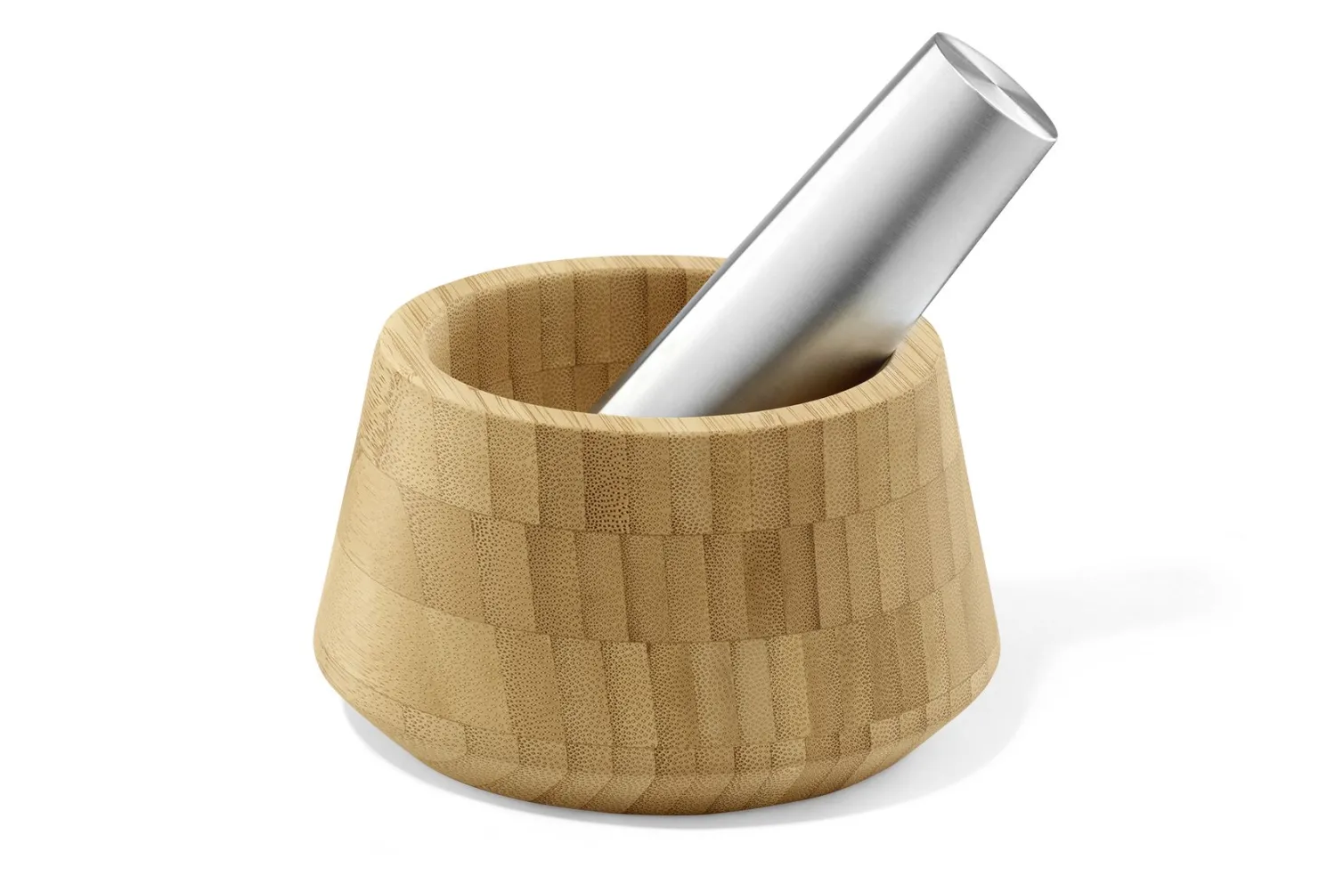 Zack Opeso Mörser aus Bambus mit Edelstahl Stößel